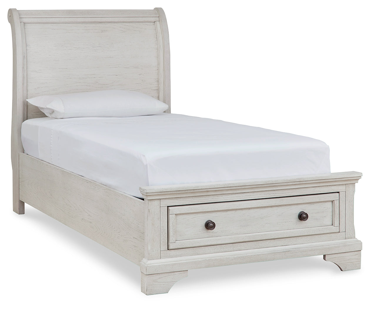 Furniture City Laplace - Ashley Furniture - Robbinsdale Bedroom - Twin Sleigh Storage Bed / Antique White - B742B12