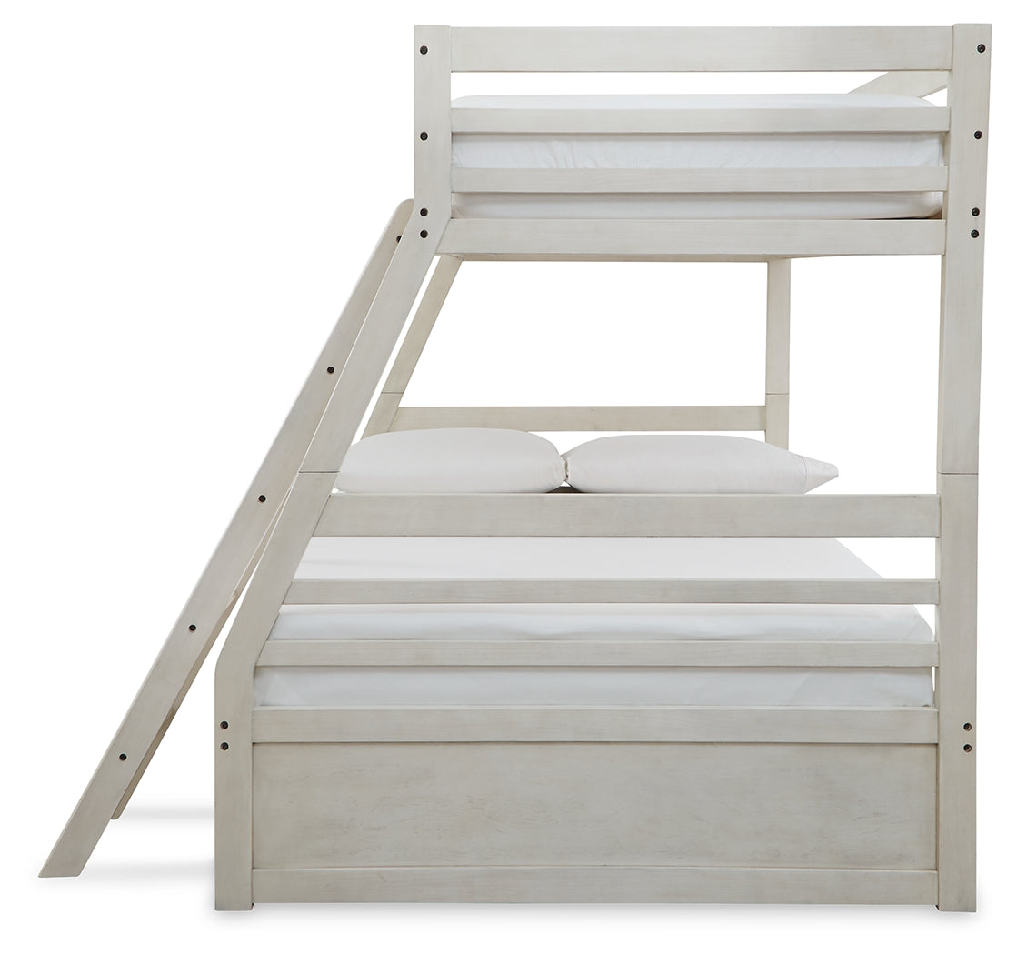 Furniture City Laplace - Ashley Furniture - Robbinsdale Bedroom - Twin over Full Bunk Bed with Storage / Antique White - B742B16