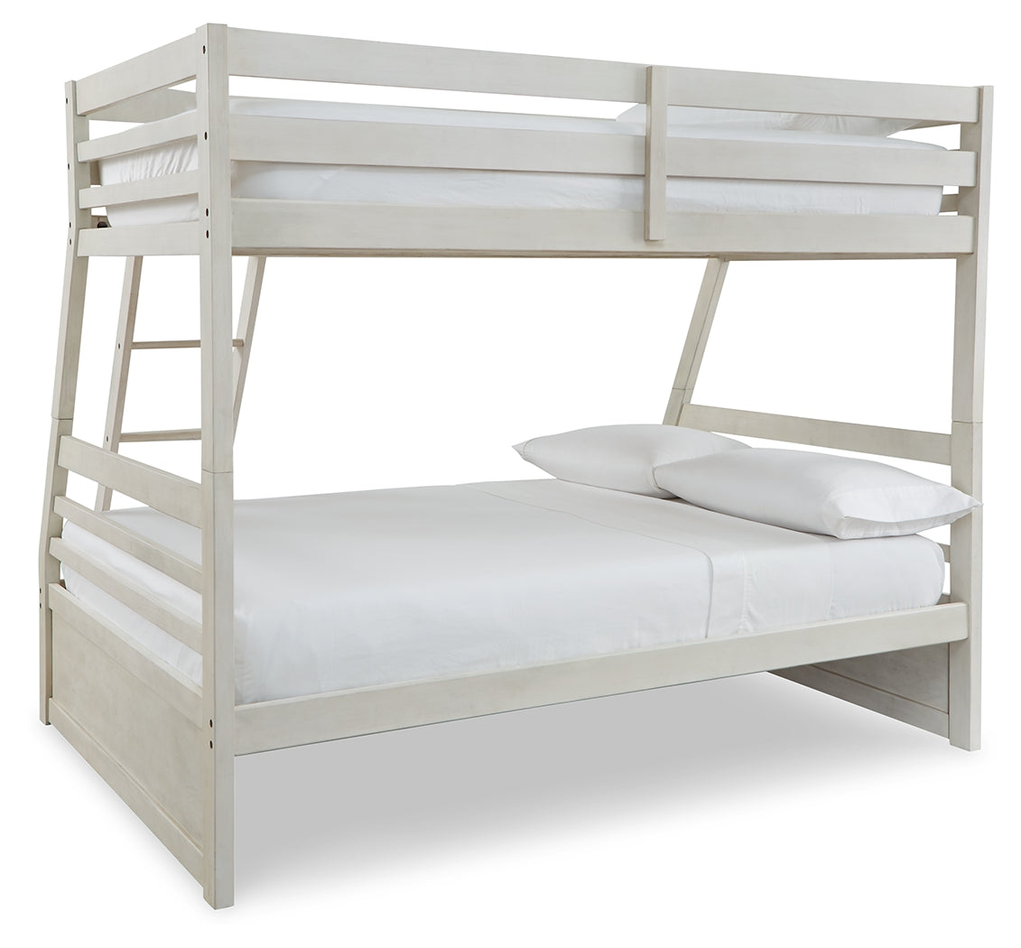 Furniture City Laplace - Ashley Furniture - Robbinsdale Bedroom - Twin over Full Bunk Bed with Storage / Antique White - B742B16