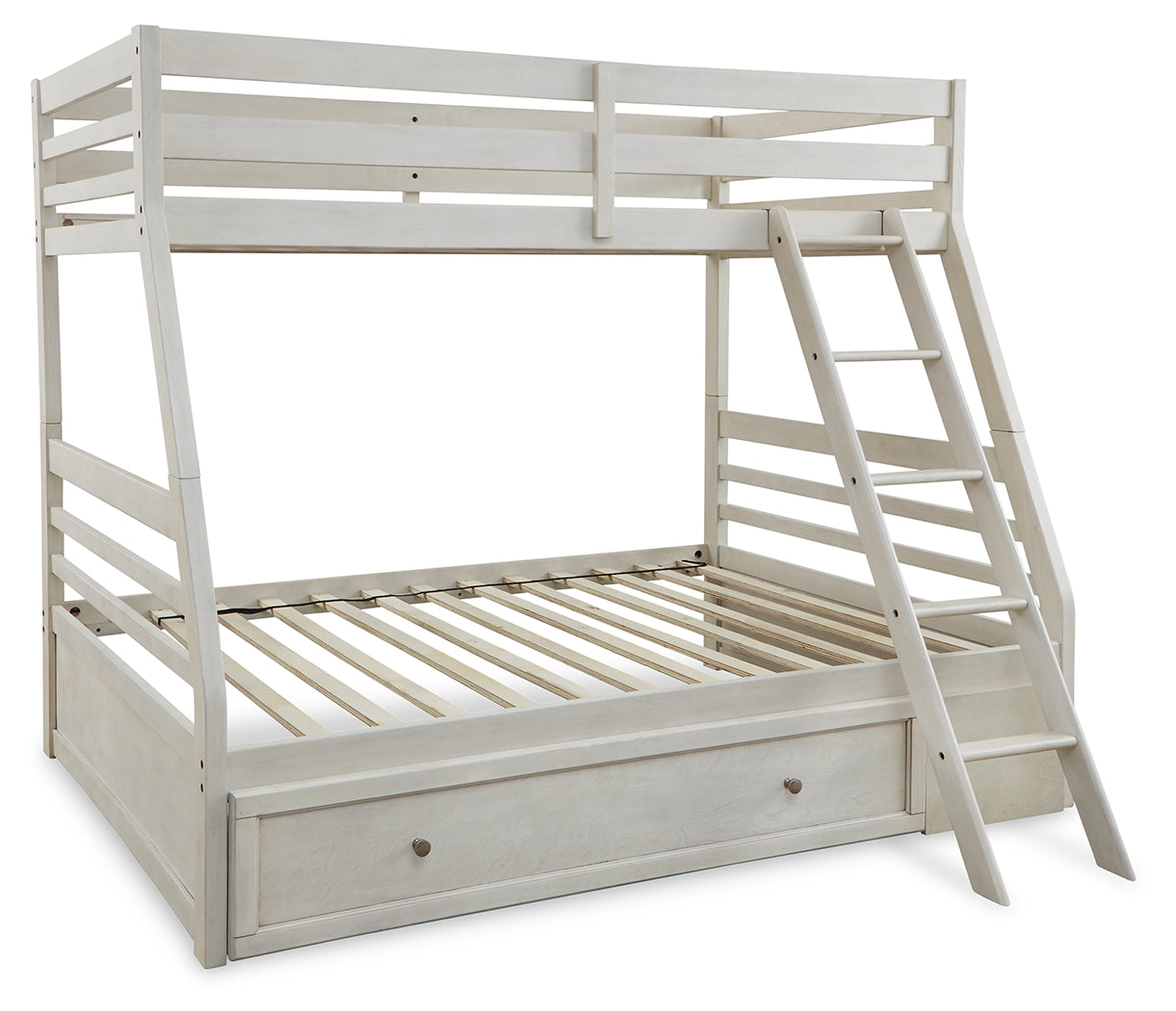 Furniture City Laplace - Ashley Furniture - Robbinsdale Bedroom - Twin over Full Bunk Bed with Storage / Antique White - B742B16