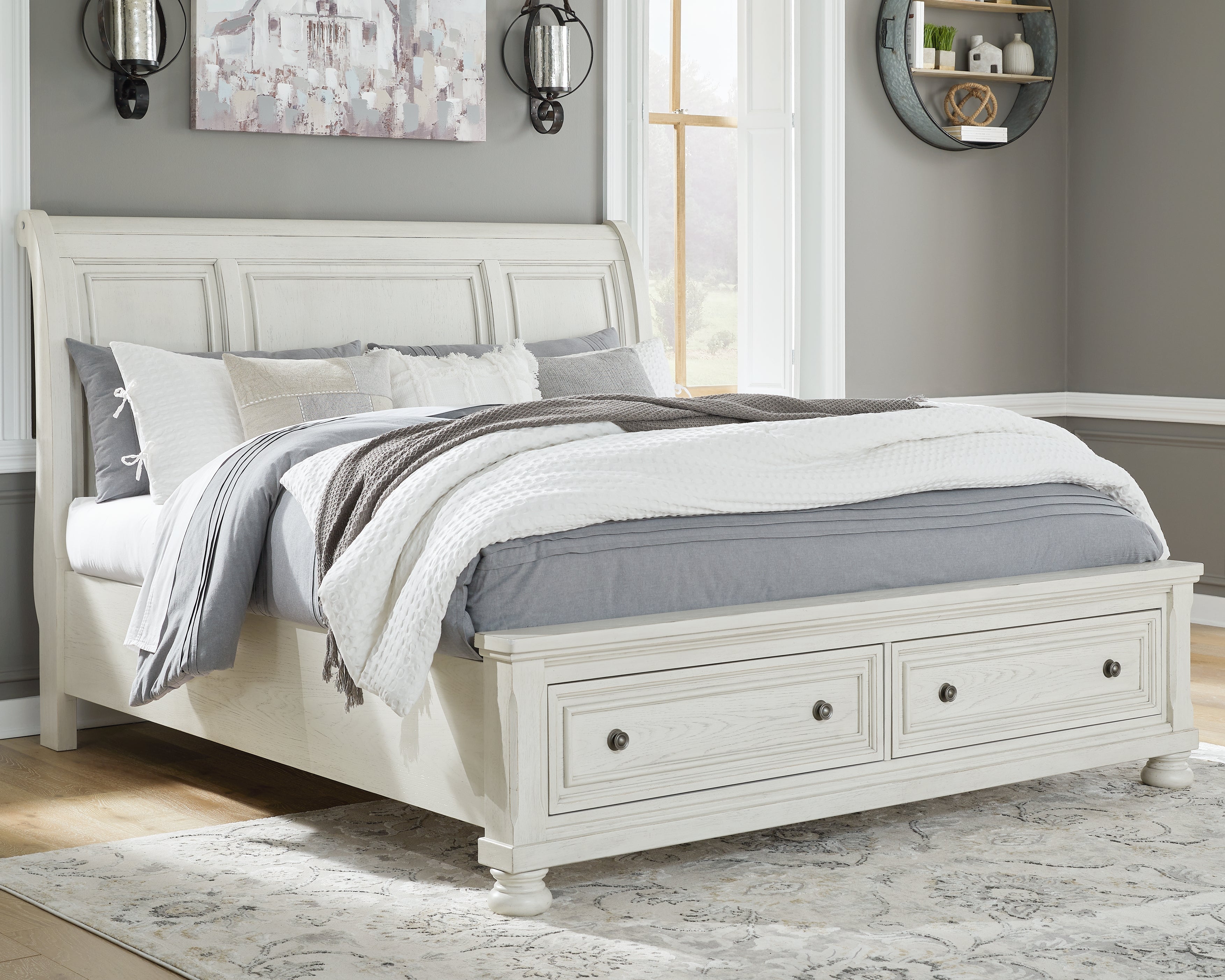 Furniture City Laplace - Ashley Furniture - Robbinsdale Bedroom - King Sleigh Bed with Storage - B742B8