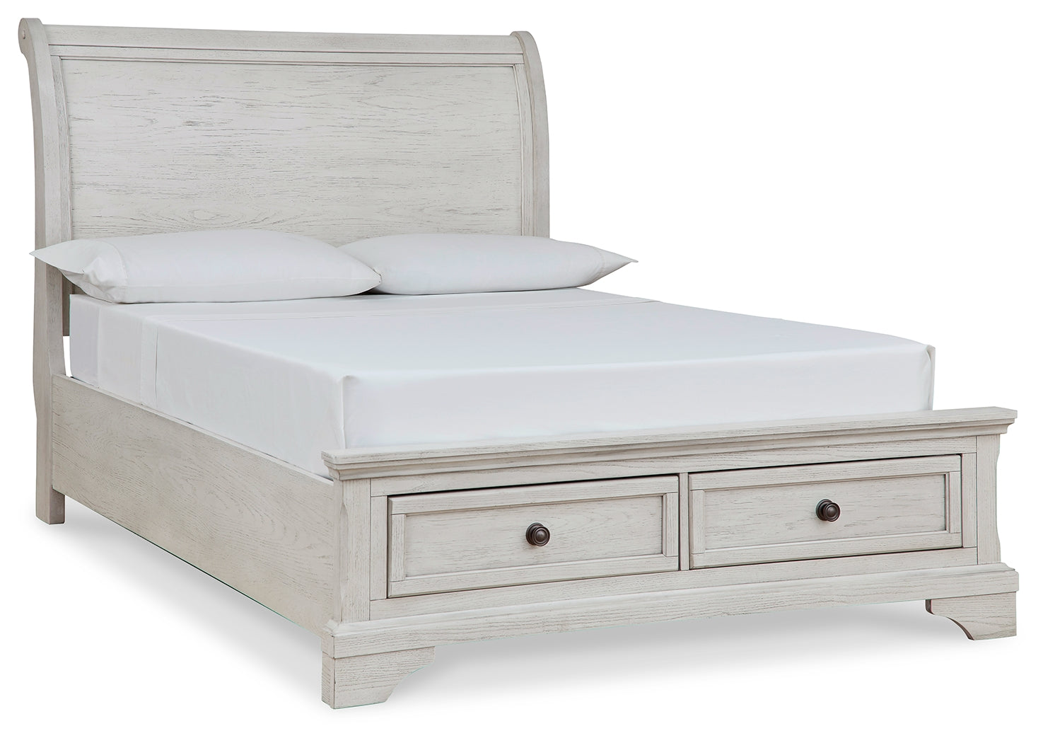 Furniture City Laplace - Ashley Furniture - Robbinsdale Bedroom - Full Sleigh Storage Bed / Antique White - B742B13