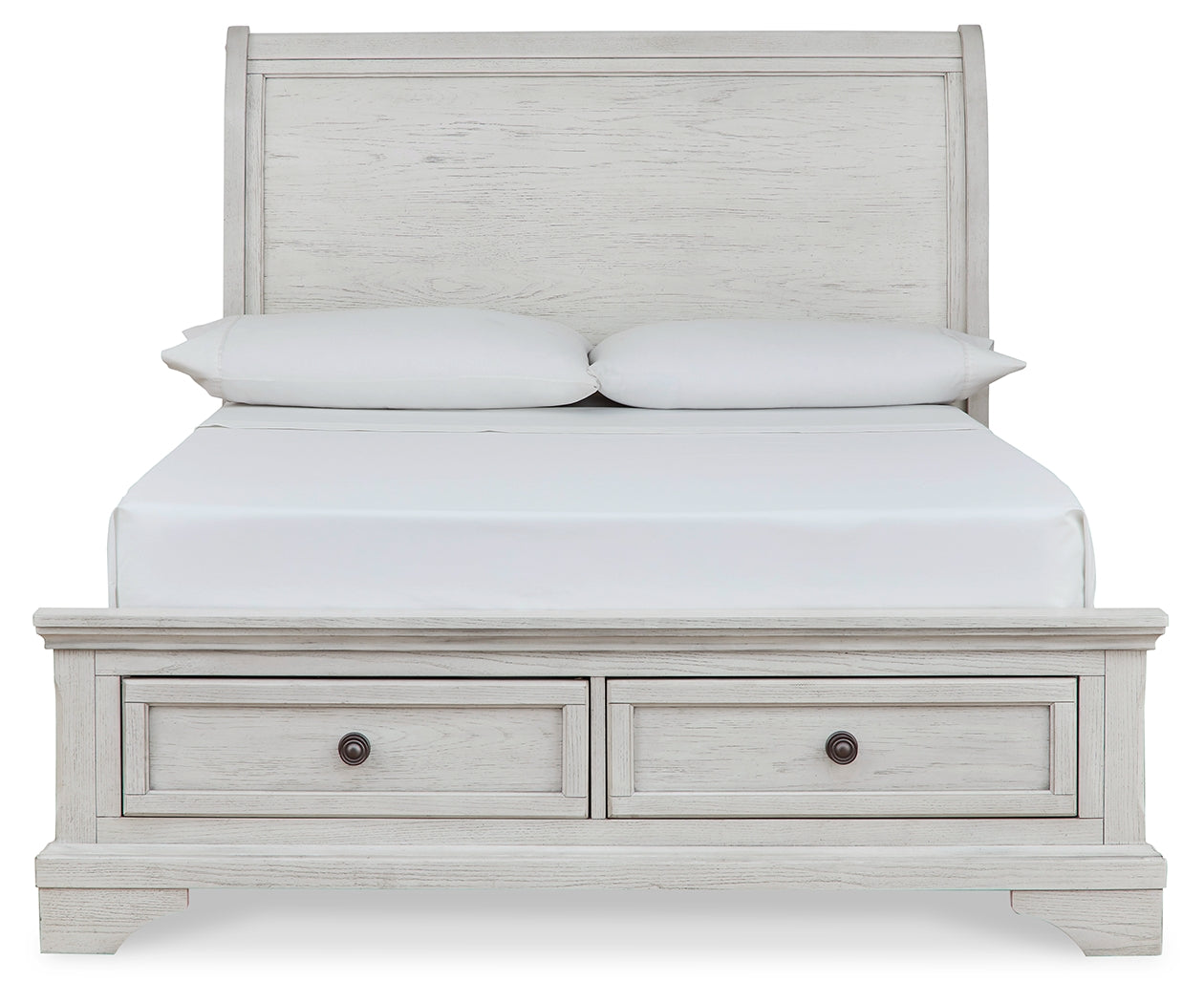 Furniture City Laplace - Ashley Furniture - Robbinsdale Bedroom - Full Sleigh Storage Bed / Antique White - B742B13