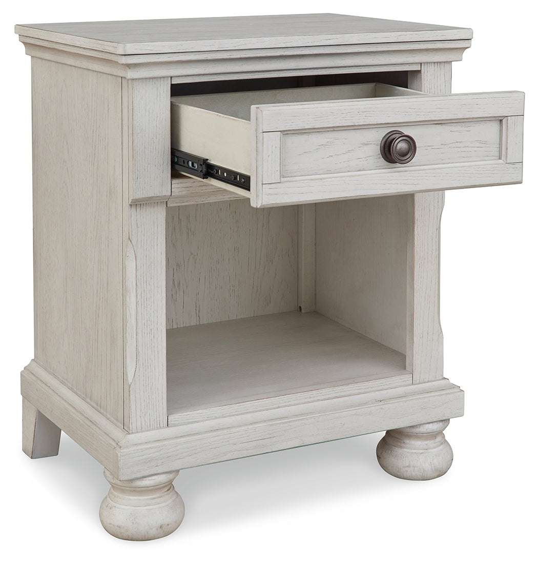 Furniture City Laplace - Ashley Furniture - Robbinsdale Bedroom - One Drawer Night Stand / Antique White - B742-91