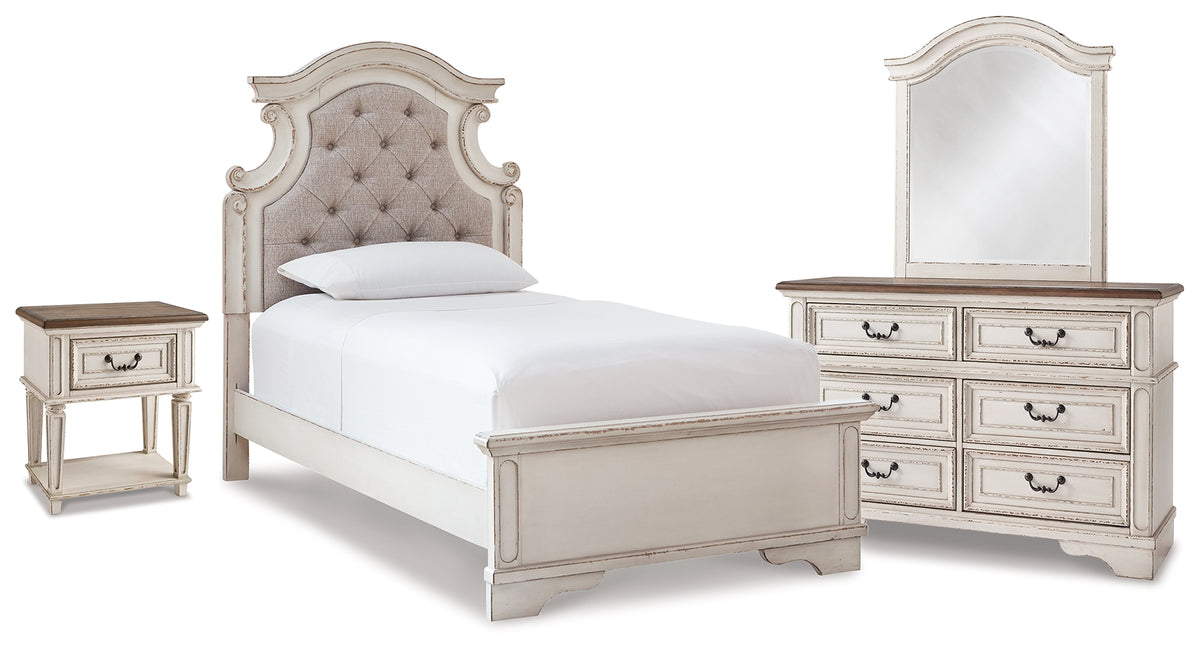 Furniture City Laplace - Ashley Furniture - Realyn Twin Panel Bed, Dresser, Mirror and Nightstand - Twin Panel Bed, Dresser, Mirror and Nightstand - B743B76