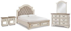Furniture City Laplace - Ashley Furniture - Realyn King Panel Storage Bed, Dresser, Mirror and 2 Nightstands - King Panel Storage Bed, Dresser, Mirror and 2 Nightstands - B743B66