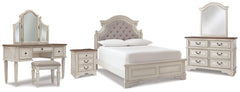 Furniture City Laplace - Ashley Furniture - Realyn Full Panel Bed, Dresser, Mirror, 3-Piece Vanity and Nightstand - Full Panel Bed, Dresser, Mirror, 3-Piece Vanity and Nightstand - B743B27