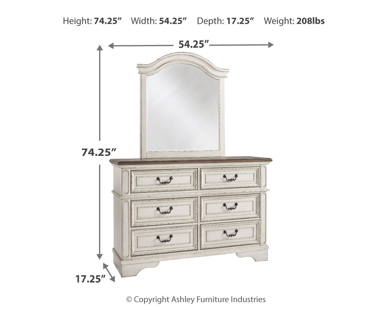Furniture City Laplace - Ashley Furniture - Realyn Bedroom - One Drawer Night Stand / Chipped White - B743B12