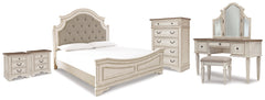 Furniture City Laplace - Ashley Furniture - Realyn King Panel Bed, Vanity, Chest and 2 Nightstands - King Panel Bed, Vanity, Chest and 2 Nightstands - B743B73