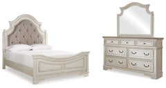 Furniture City Laplace - Ashley Furniture - Realyn Queen Upholstered Panel Bed, Dresser and Mirror - Queen Upholstered Panel Bed, Dresser and Mirror / Two-tone - B743B3