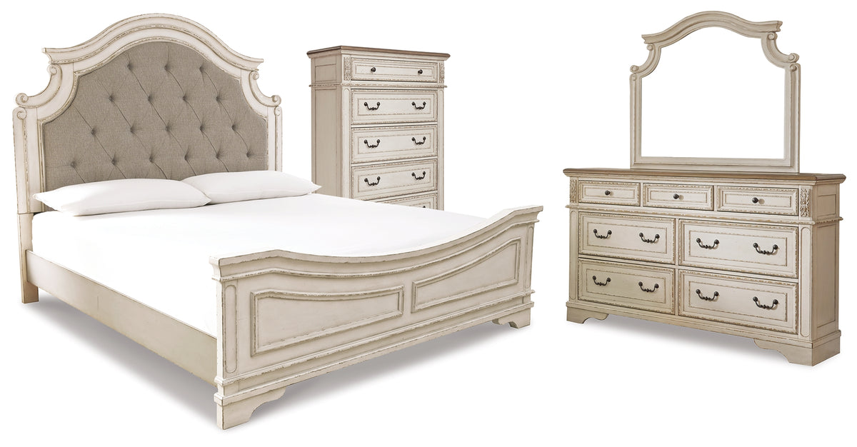Furniture City Laplace - Ashley Furniture - Realyn Queen Panel Bed, Dresser, Mirror and Chest - Queen Panel Bed, Dresser, Mirror and Chest - B743B28