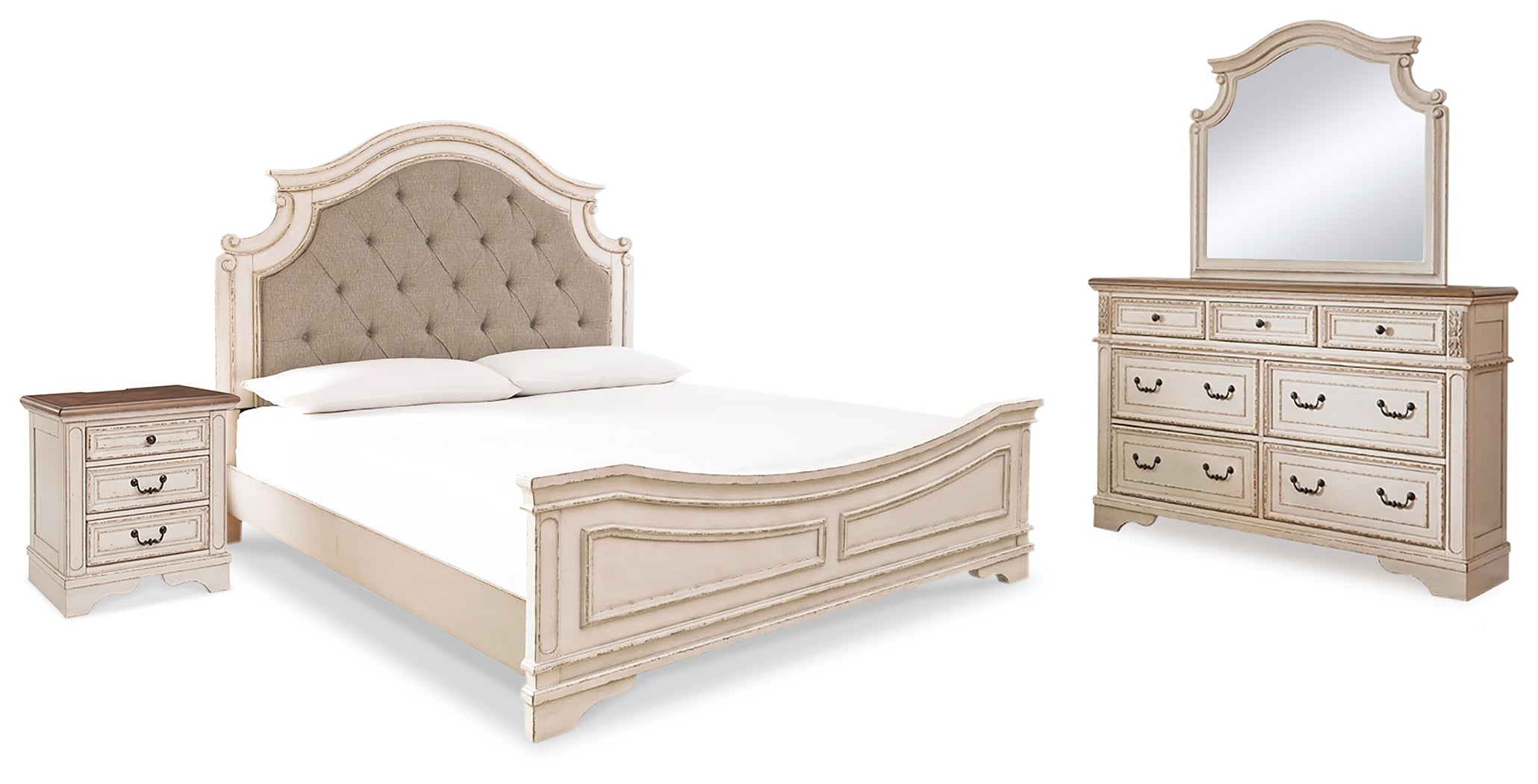 Furniture City Laplace - Ashley Furniture - Realyn California King Panel Bed, Dresser, Mirror and Nightstand - California King Panel Bed, Dresser, Mirror and Nightstand - B743B31