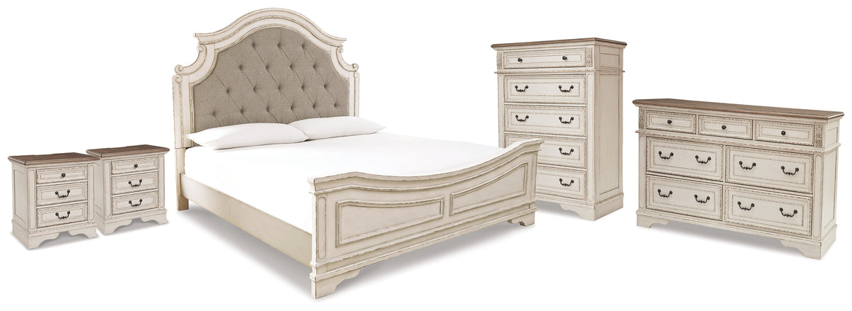 Furniture City Laplace - Ashley Furniture - Realyn King Panel Bed, Dresser, Chest and 2 Nightstands - King Panel Bed, Dresser, Chest and 2 Nightstands - B743B75