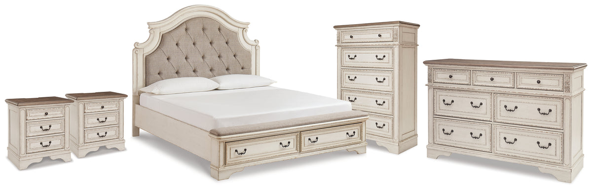 Furniture City Laplace - Ashley Furniture - Realyn King Storage Bed, Dresser, Chest and 2 Nightstands - King Storage Bed, Dresser, Chest and 2 Nightstands - B743B69