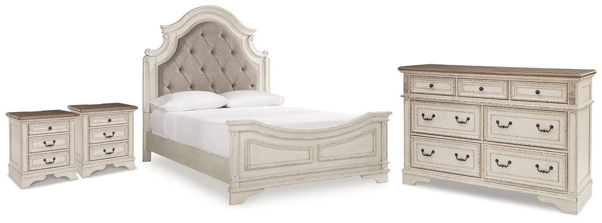 Furniture City Laplace - Ashley Furniture - Realyn Queen Upholstered Panel Bed, Dresser and 2 Nightstands - Queen Upholstered Panel Bed, Dresser and 2 Nightstands - B743B67