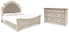 Furniture City Laplace - Ashley Furniture - Realyn King Upholstered Panel Bed and Dresser - King Upholstered Panel Bed and Dresser / Two-tone - B743B38