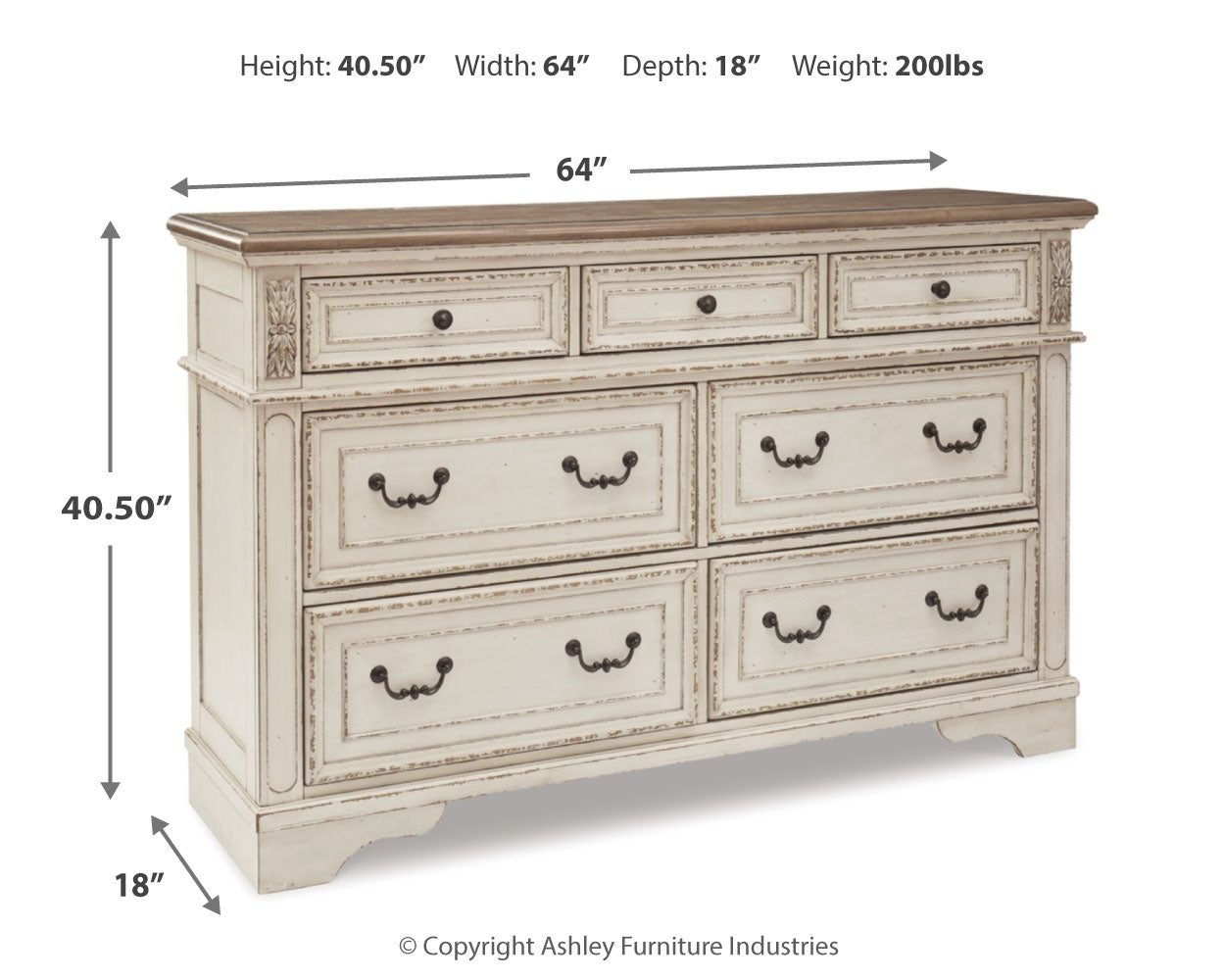 Furniture City Laplace - Ashley Furniture - Realyn Bedroom - Dresser / Two-tone - B743-31