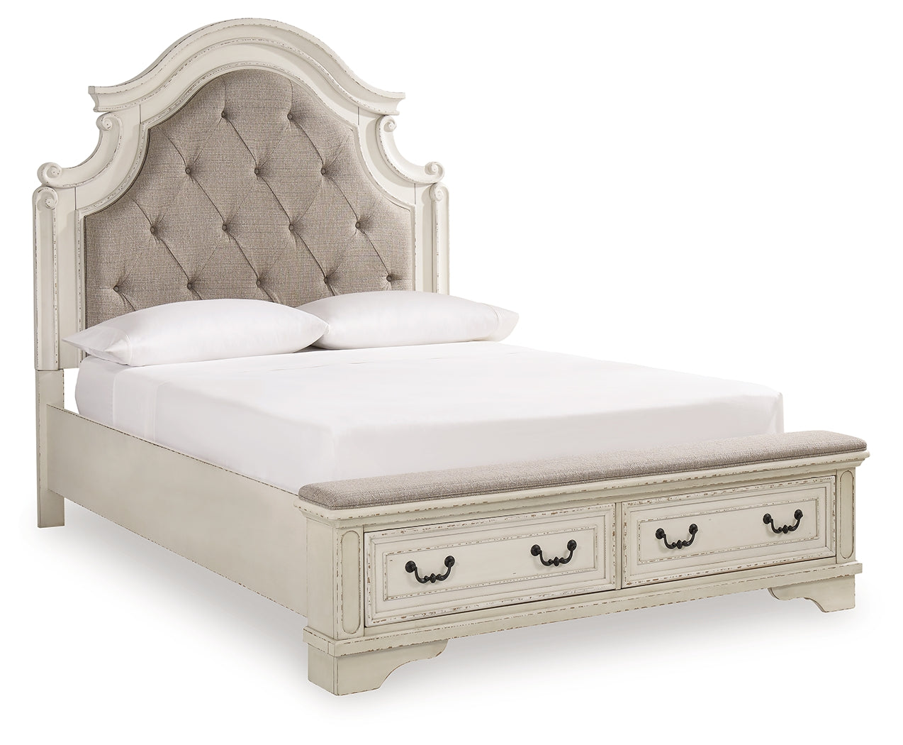 Furniture City Laplace - Ashley Furniture - Realyn Bedroom - Queen Upholstered Storage Bed / Two-tone - B743B18