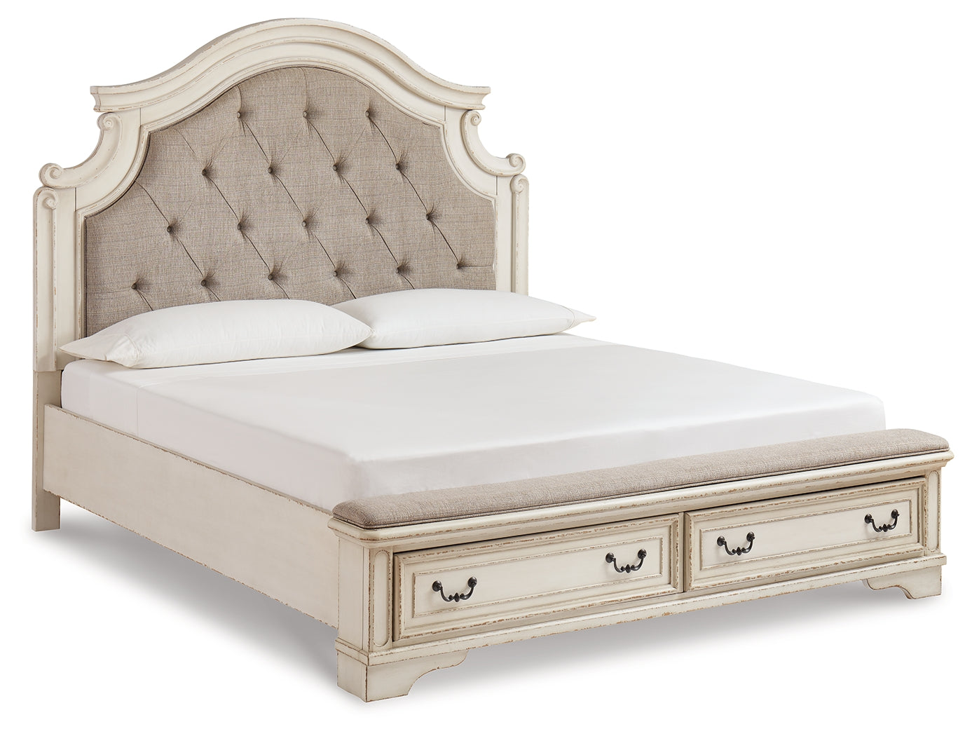 Furniture City Laplace - Ashley Furniture - Realyn Bedroom - King Upholstered Storage Bed / Two-tone - B743B20