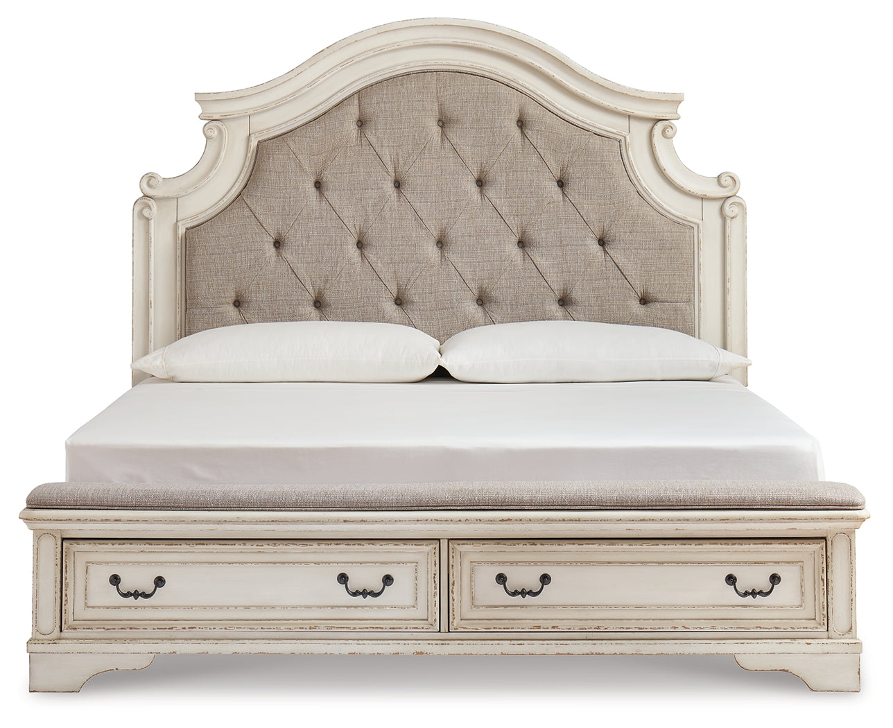 Furniture City Laplace - Ashley Furniture - Realyn Bedroom - King Upholstered Storage Bed / Two-tone - B743B20