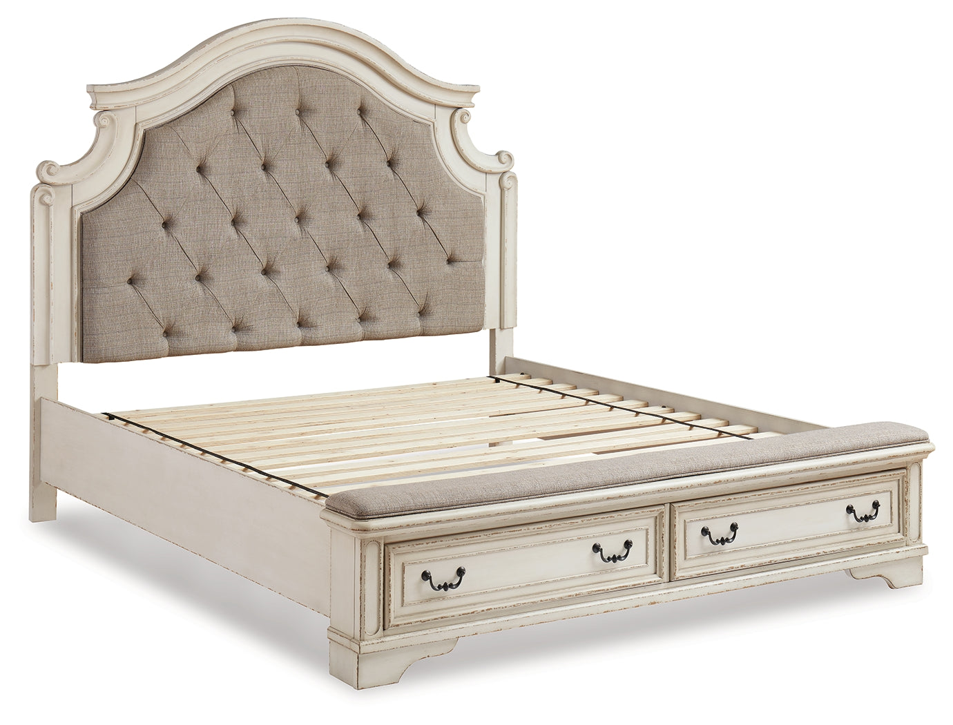 Furniture City Laplace - Ashley Furniture - Realyn Bedroom - King Upholstered Storage Bed / Two-tone - B743B20