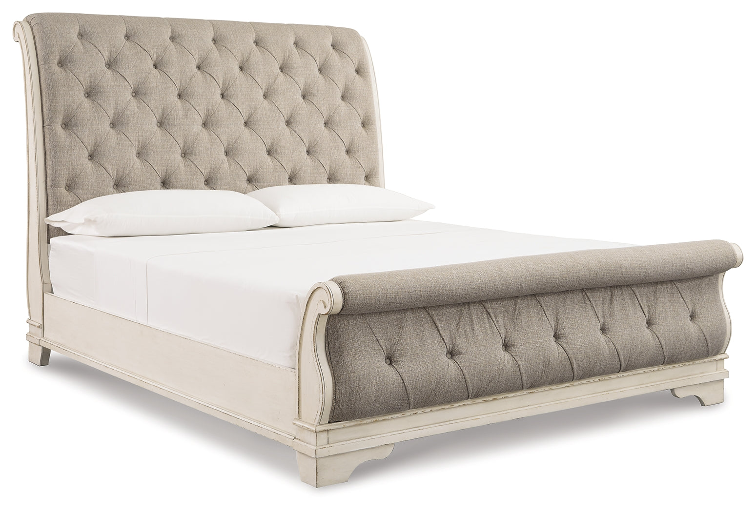 Furniture City Laplace - Ashley Furniture - Realyn Bedroom - California King Sleigh Bed / Chipped White - B743B10