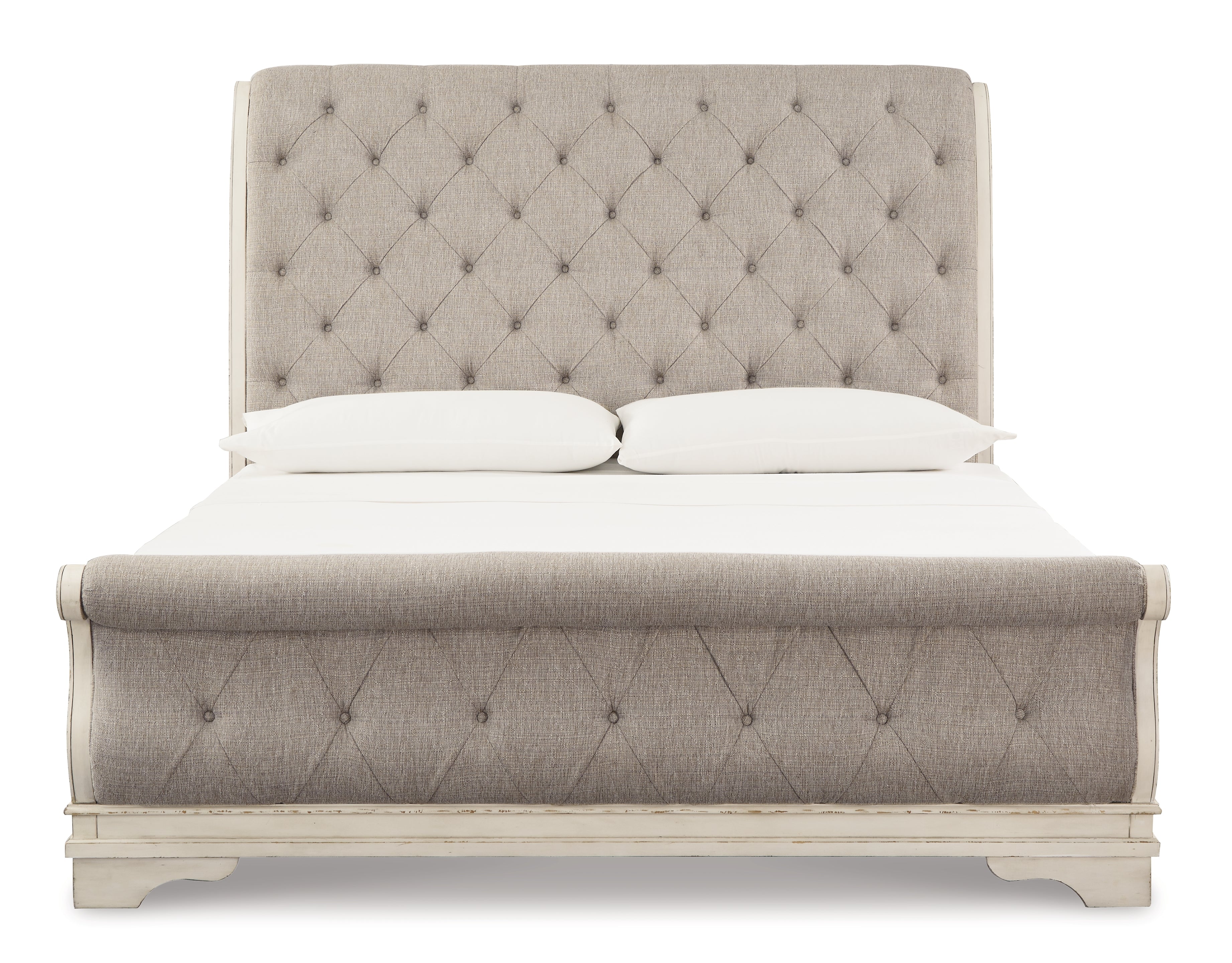 Furniture City Laplace - Ashley Furniture - Realyn Bedroom - King Sleigh Bed / Chipped White - B743B11