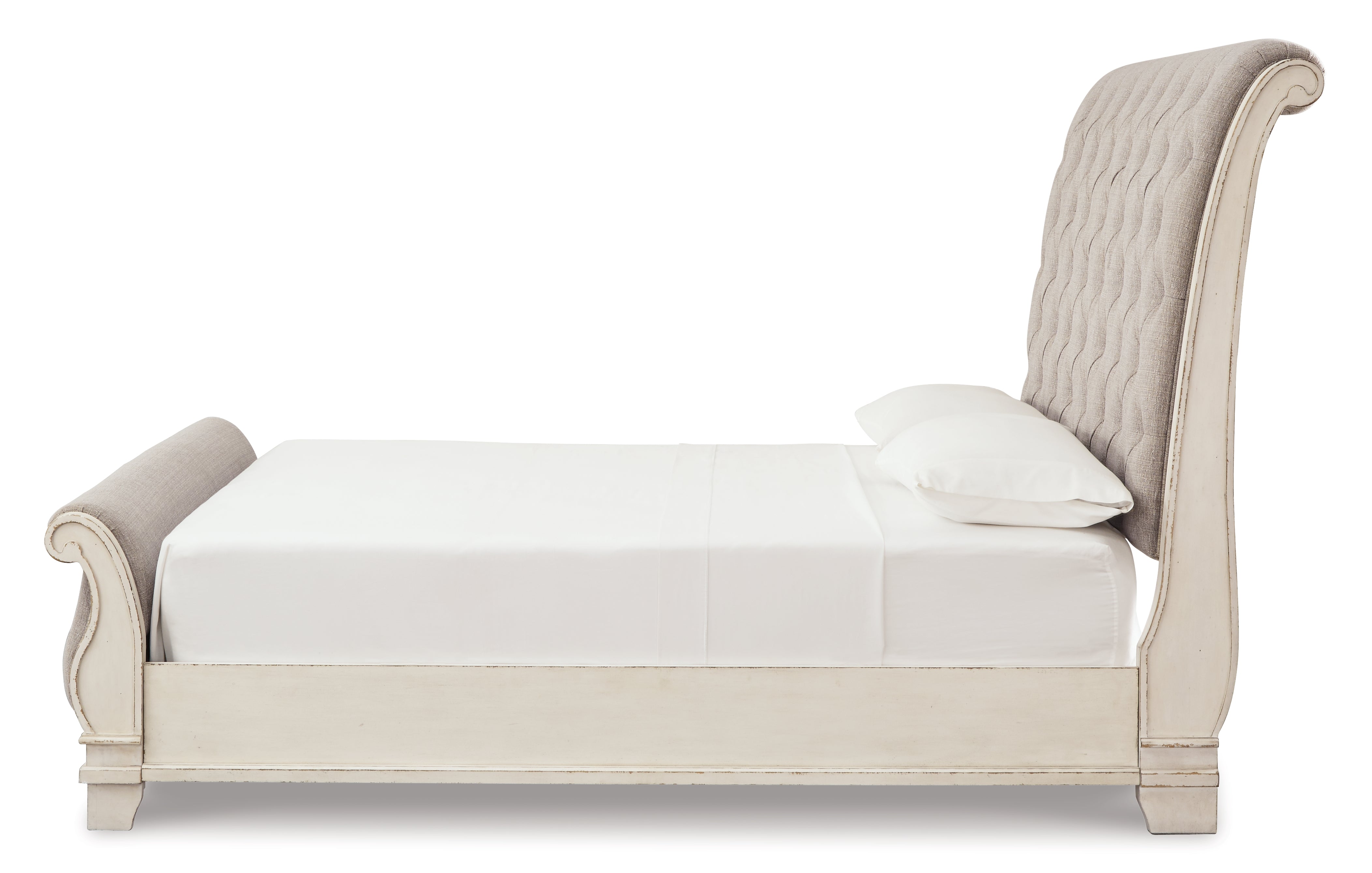 Furniture City Laplace - Ashley Furniture - Realyn Bedroom - King Sleigh Bed / Chipped White - B743B11