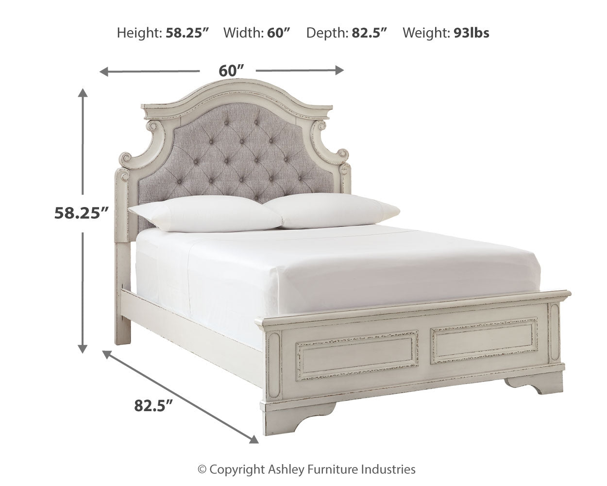 Furniture City Laplace - Ashley Furniture - Realyn Bedroom - Full Panel Bed / Chipped White - B743B14