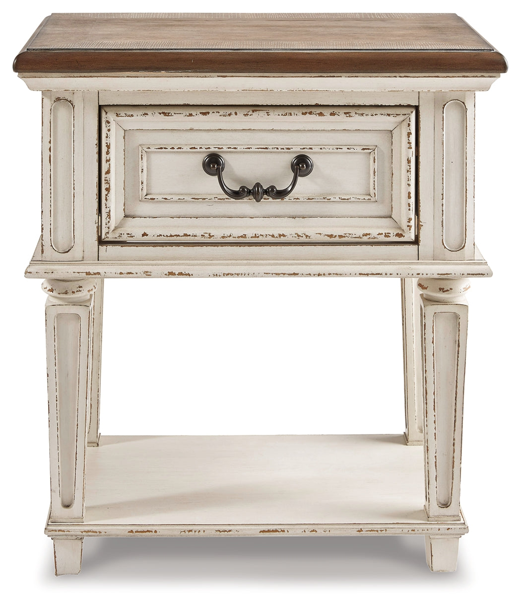 Furniture City Laplace - Ashley Furniture - Realyn Bedroom - One Drawer Night Stand / Chipped White - B743-91