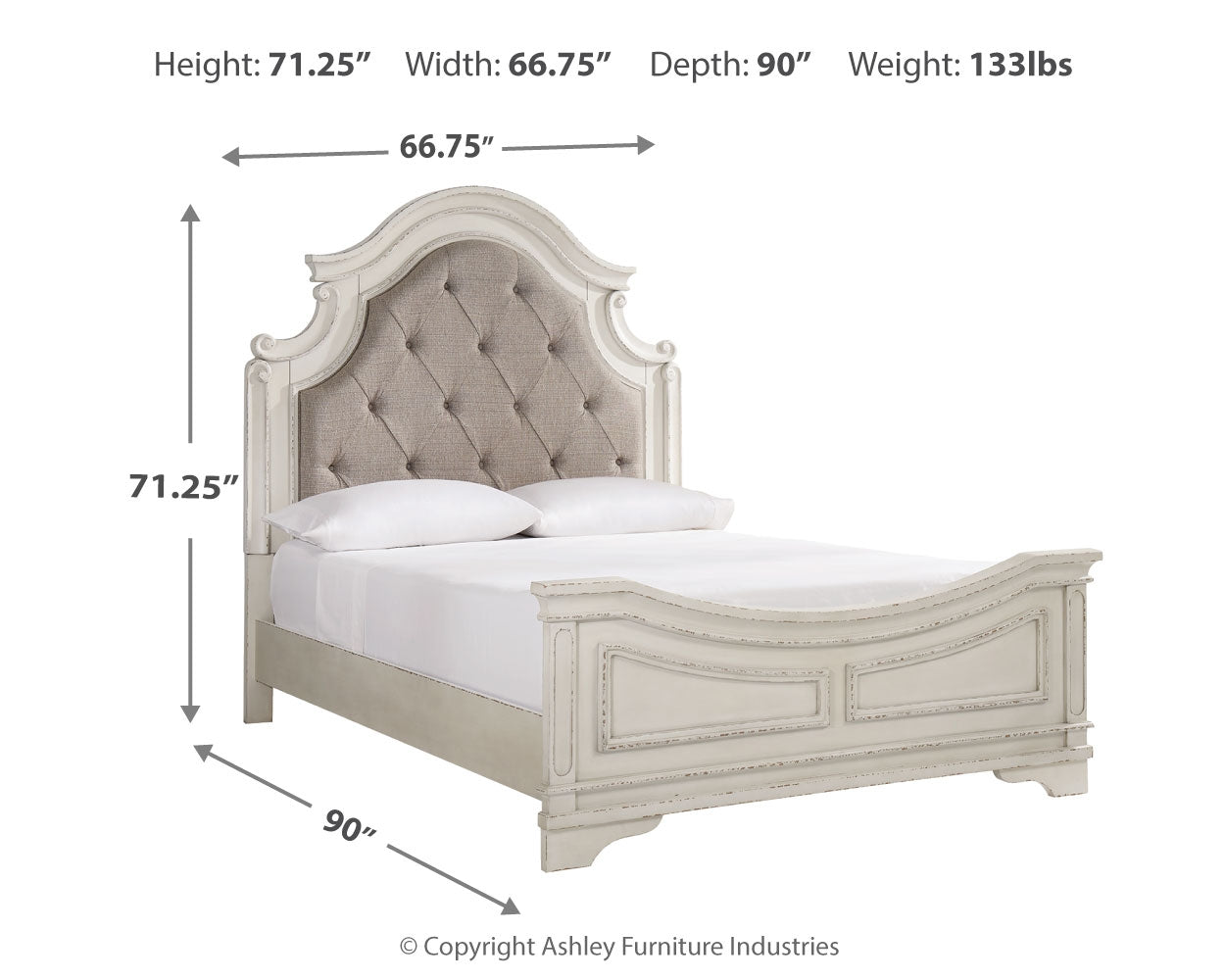 Furniture City Laplace - Ashley Furniture - Realyn Bedroom - California King Upholstered Storage Bed / Two-tone - B743B21