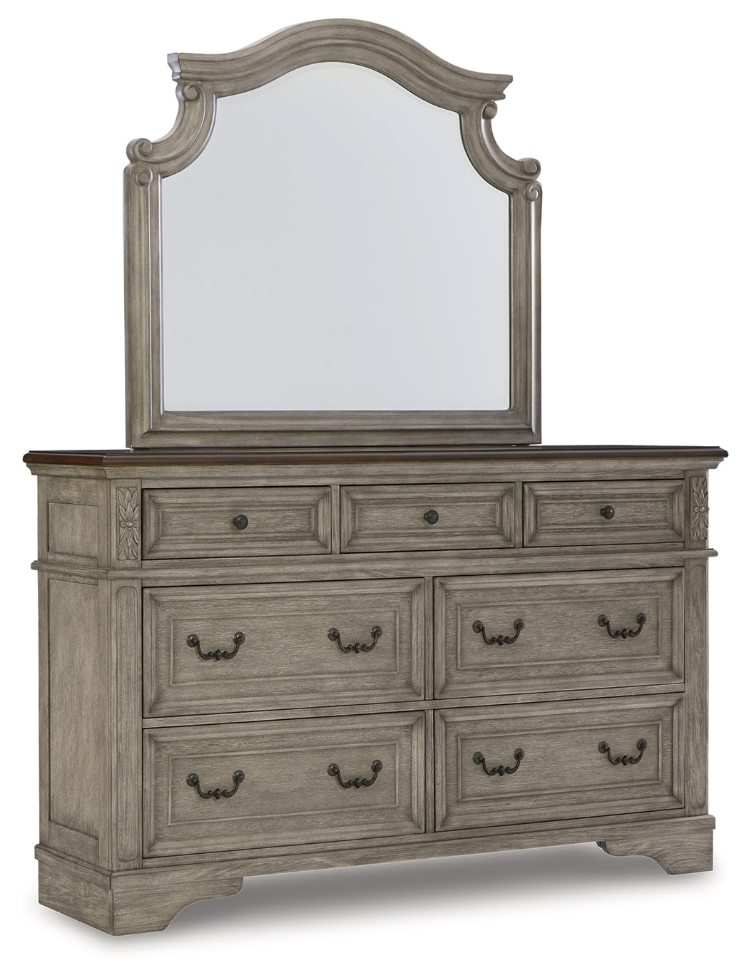 Furniture City Laplace - Ashley Furniture - Lodenbay Bedroom - Dresser and Mirror / Antique Gray/Brown - B751B1