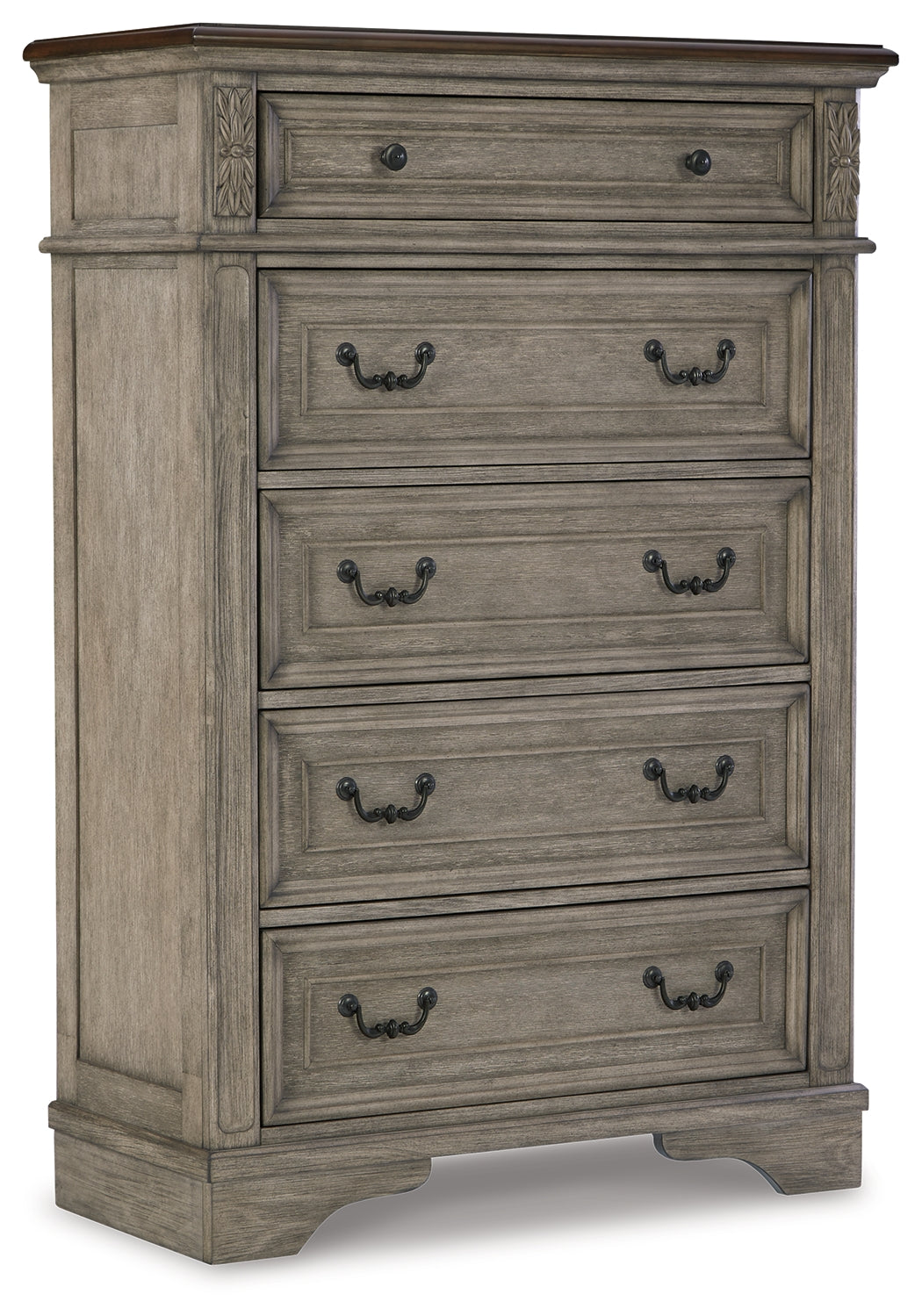 Furniture City Laplace - Ashley Furniture - Lodenbay Bedroom - Five Drawer Chest / Antique Gray/Brown - B751-46