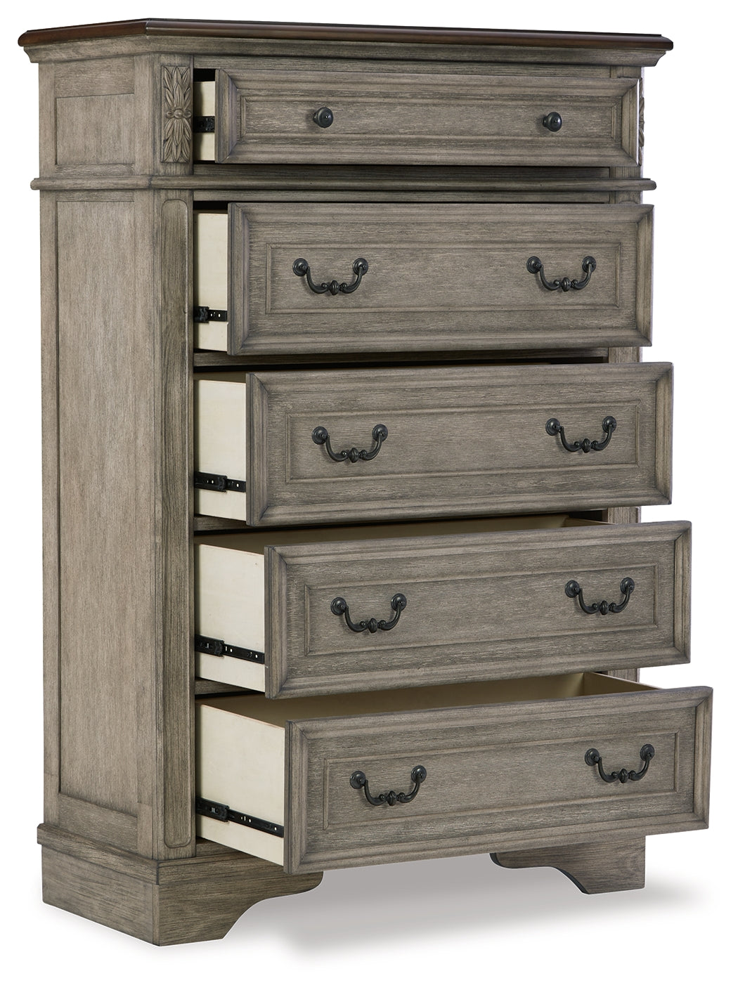 Furniture City Laplace - Ashley Furniture - Lodenbay Bedroom - Five Drawer Chest / Antique Gray/Brown - B751-46