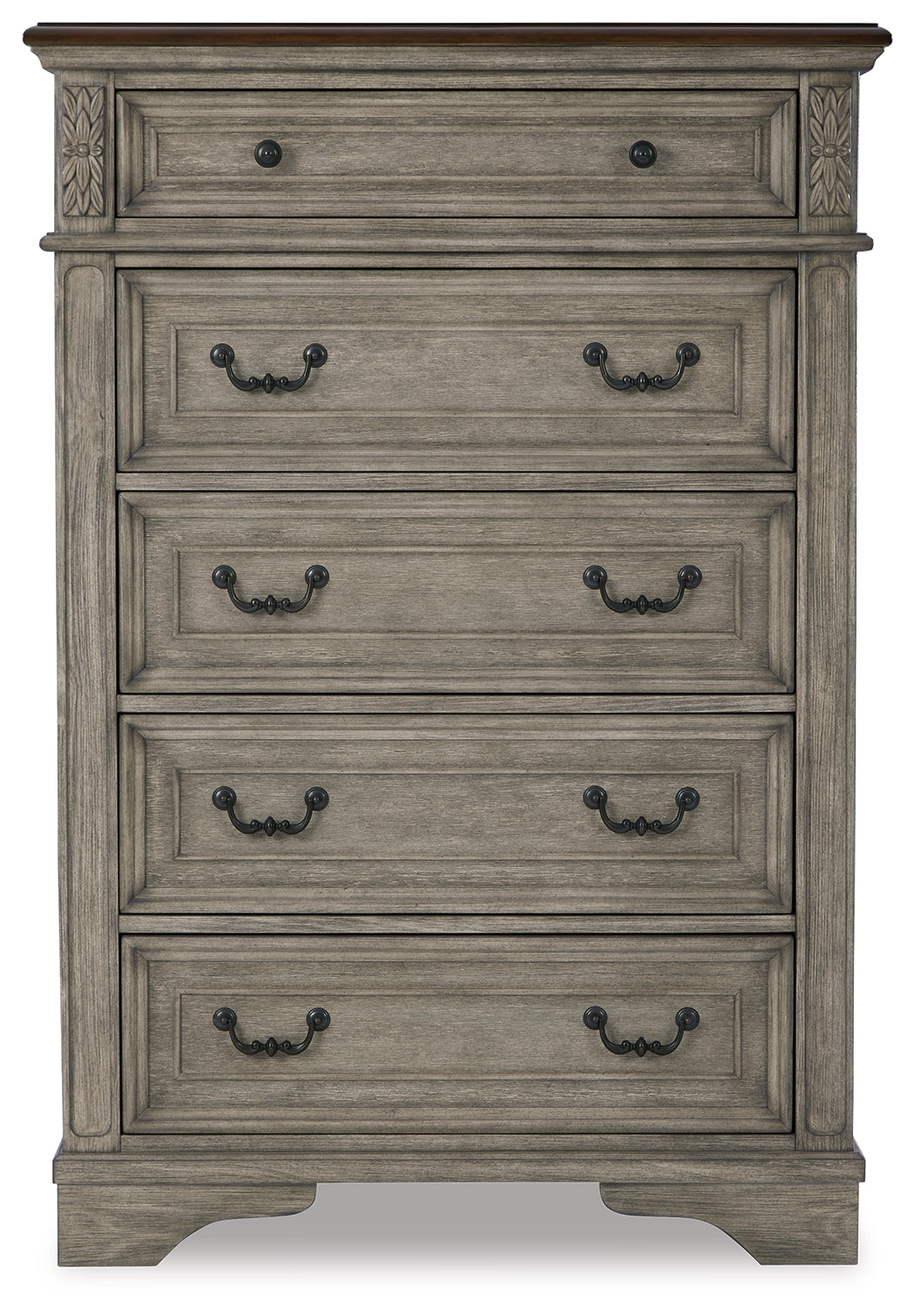 Furniture City Laplace - Ashley Furniture - Lodenbay Bedroom - Five Drawer Chest / Antique Gray/Brown - B751-46