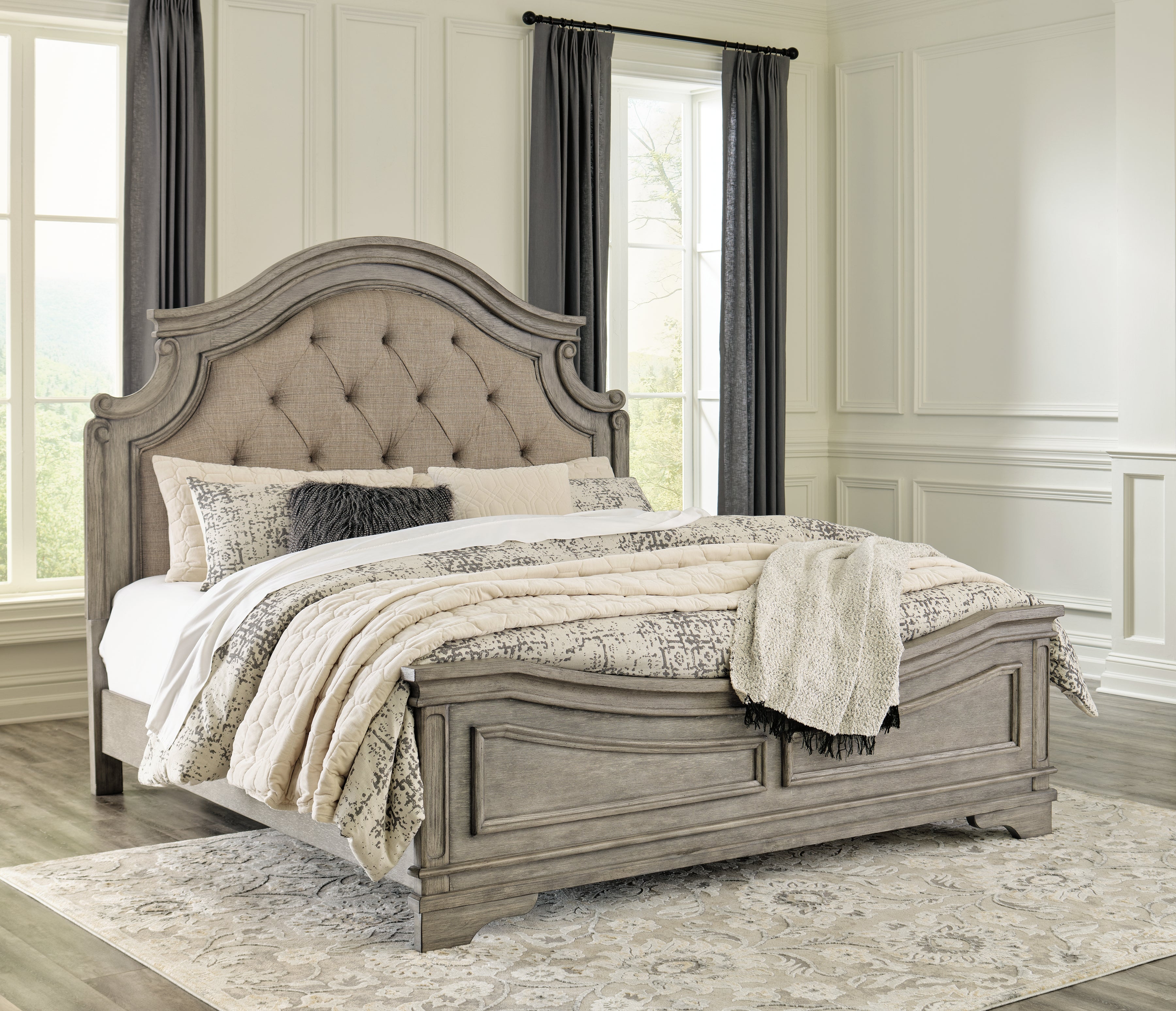 Furniture City Laplace - Ashley Furniture - Lodenbay Bedroom - King Panel Bed / Antique Gray - B751B4