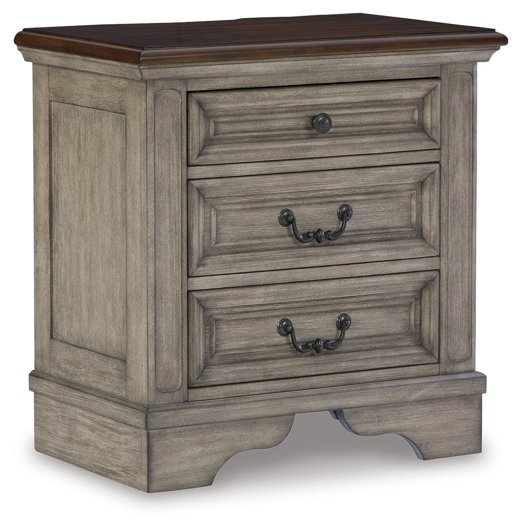 Furniture City Laplace - Ashley Furniture - Lodenbay Bedroom - Three Drawer Night Stand / Antique Gray/Brown - B751-93