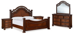 Furniture City Laplace - Ashley Furniture - Lavinton King Poster Bed, Dresser, Mirror and Nightstand - King Poster Bed, Dresser, Mirror and Nightstand - B764B17