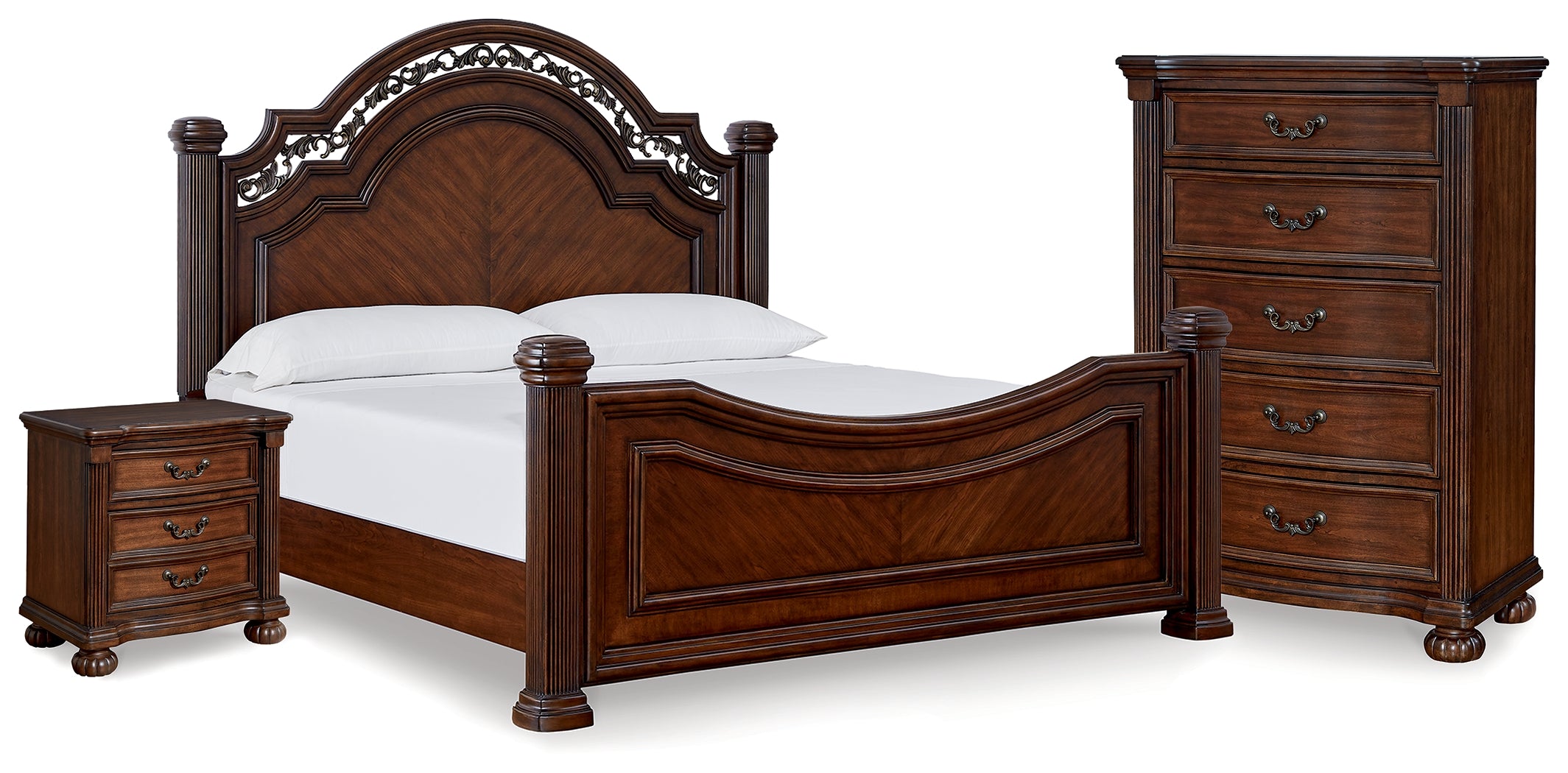 Furniture City Laplace - Ashley Furniture - Lavinton Queen Poster Bed, Chest and Nightstand - Queen Poster Bed, Chest and Nightstand - B764B15