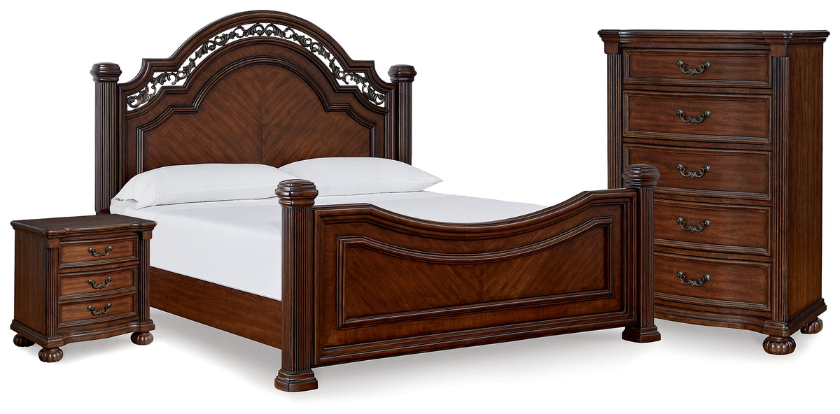 Furniture City Laplace - Ashley Furniture - Lavinton Queen Poster Bed, Chest and Nightstand - Queen Poster Bed, Chest and Nightstand - B764B15
