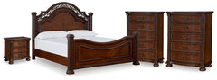 Furniture City Laplace - Ashley Furniture - Lavinton King Poster Bed, 2 Chests and Nightstand - King Poster Bed, 2 Chests and Nightstand - B764B12