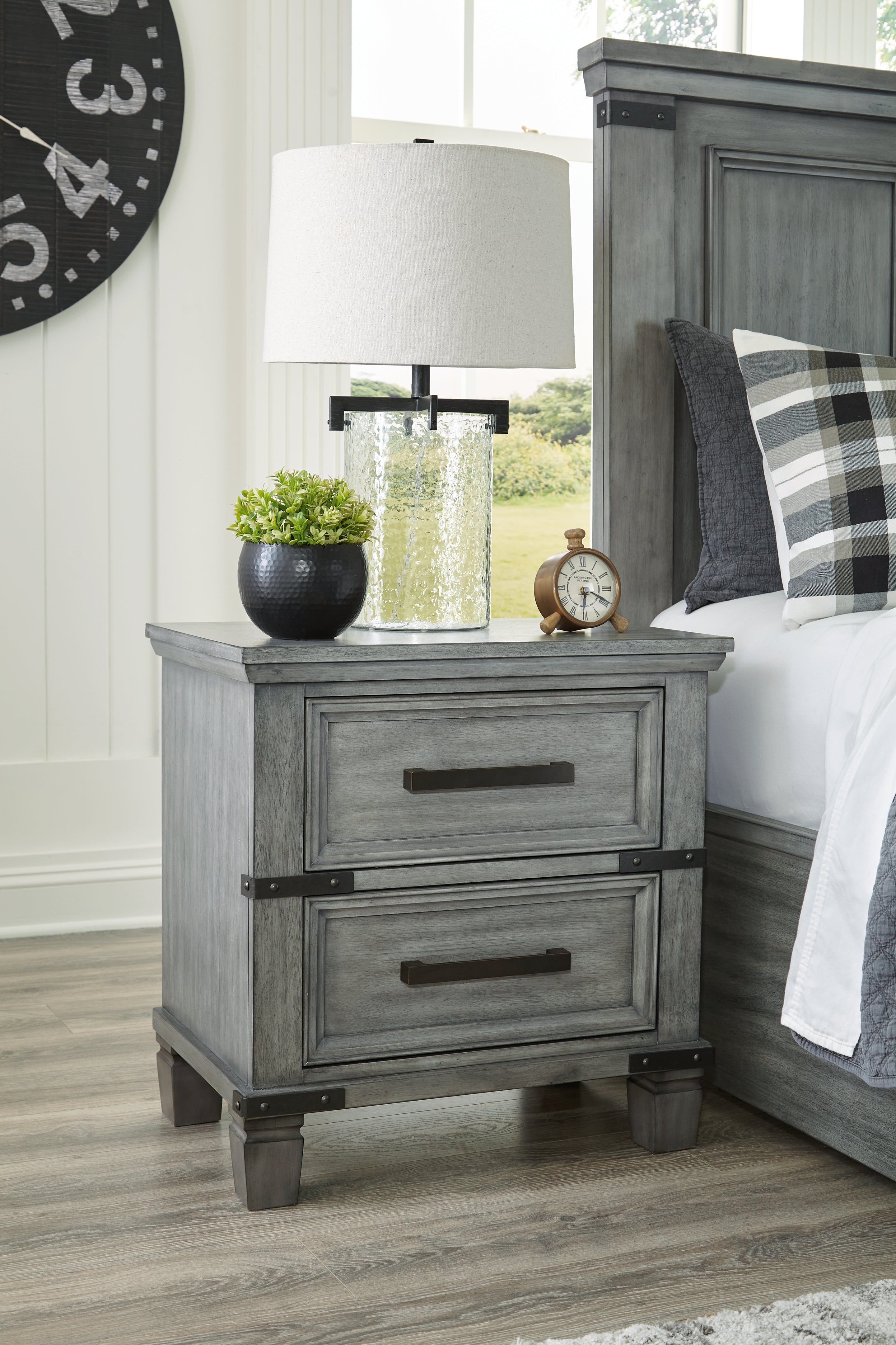 Furniture City Laplace - Ashley Furniture - Russelyn Bedroom - Two Drawer Night Stand / Gray - B772-92