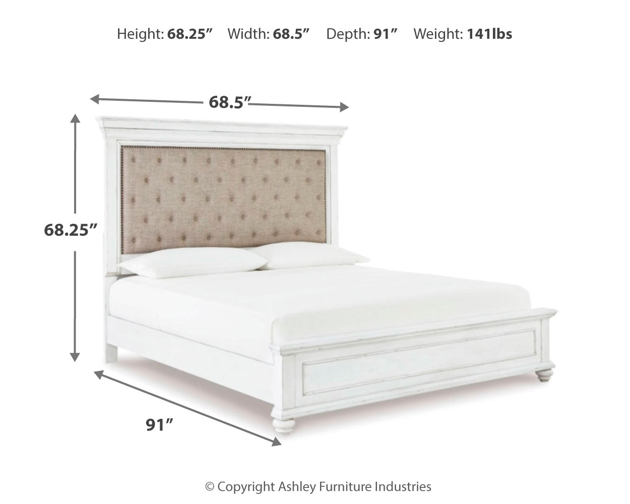 Furniture City Laplace - Ashley Furniture - Kanwyn Bedroom - Dresser and Mirror / Whitewash - B777B1