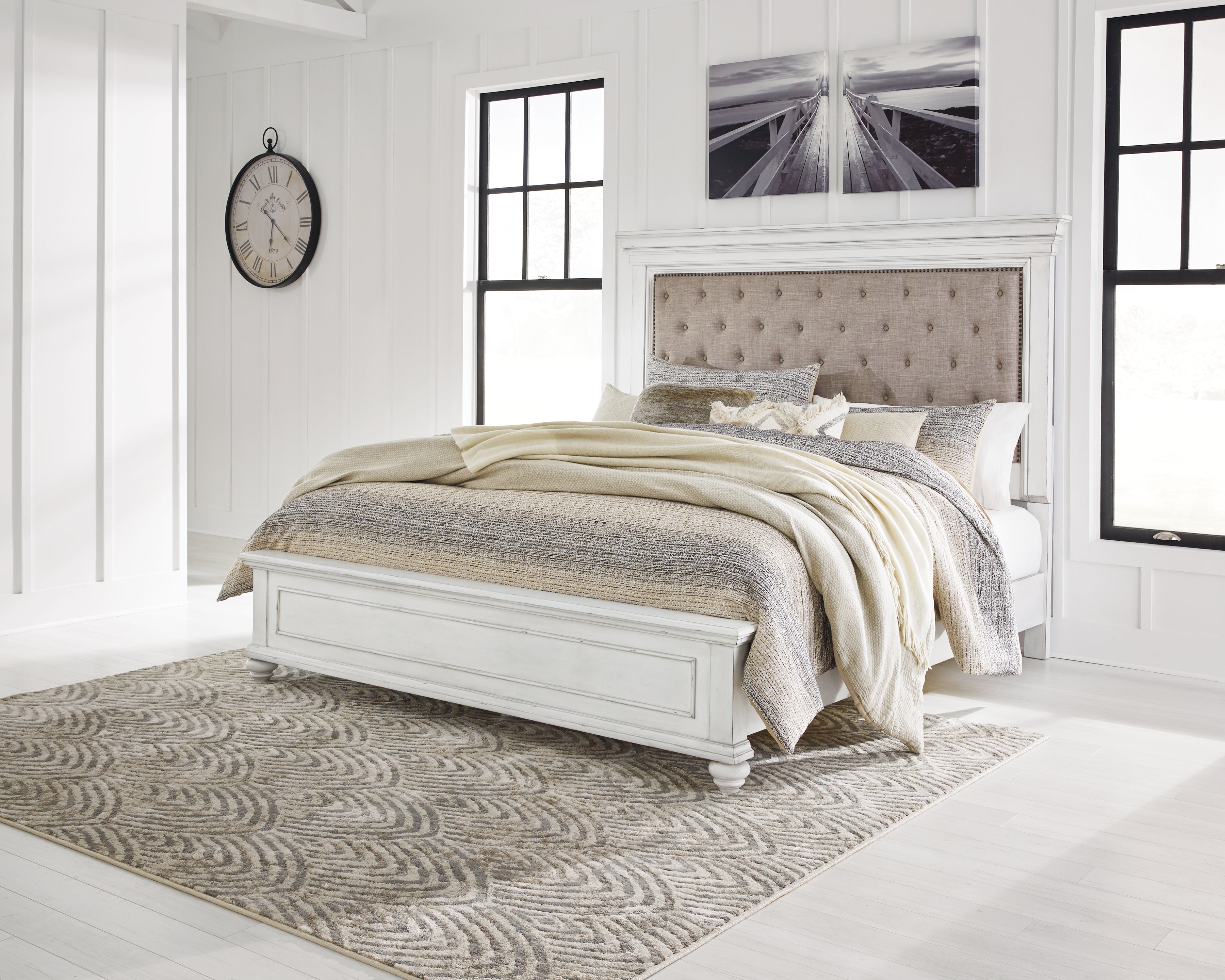 Furniture City Laplace - Ashley Furniture - Kanwyn Bedroom - Dresser and Mirror / Whitewash - B777B1
