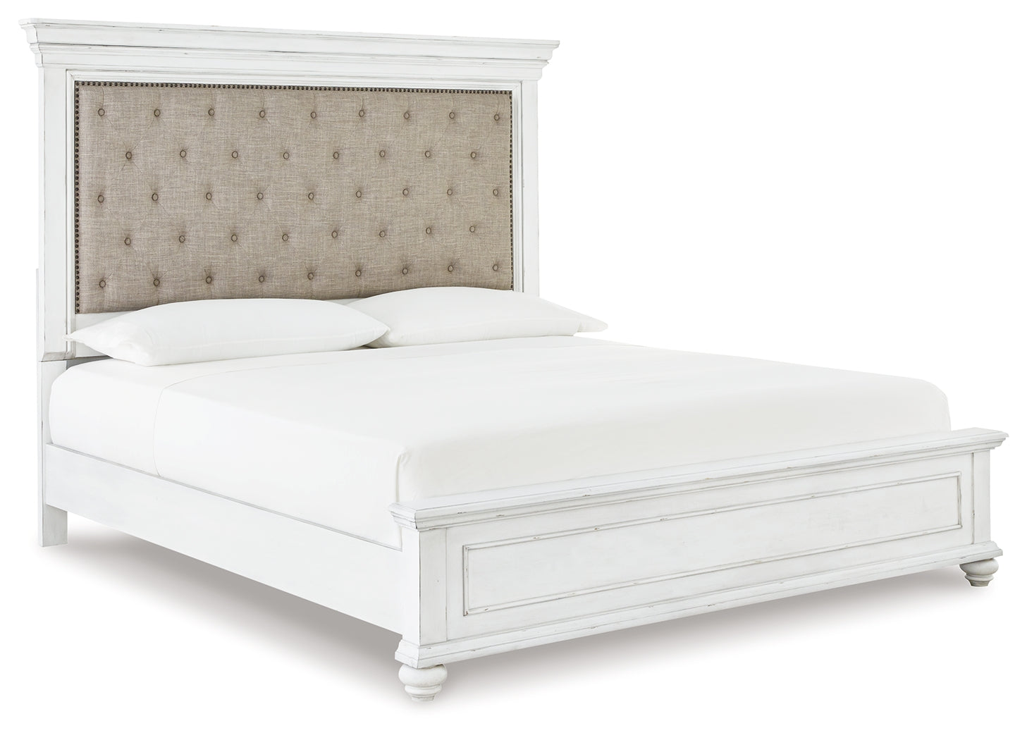 Furniture City Laplace - Ashley Furniture - Kanwyn Bedroom - King Panel Bed / Whitewash - B777B10