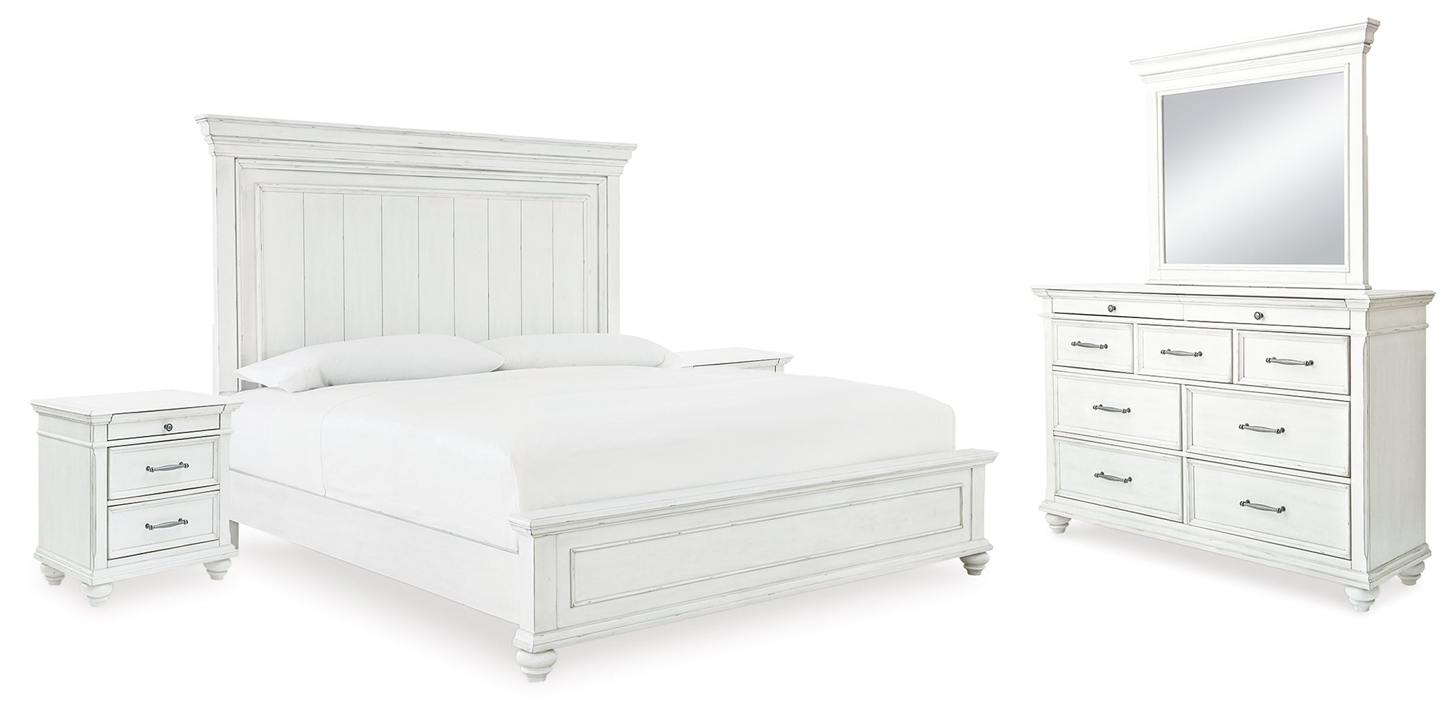 Furniture City Laplace - Ashley Furniture - Kanwyn Queen Panel Bed, Dresser, Mirror and 2 Nightstands - Queen Panel Bed, Dresser, Mirror and 2 Nightstands - B777B28