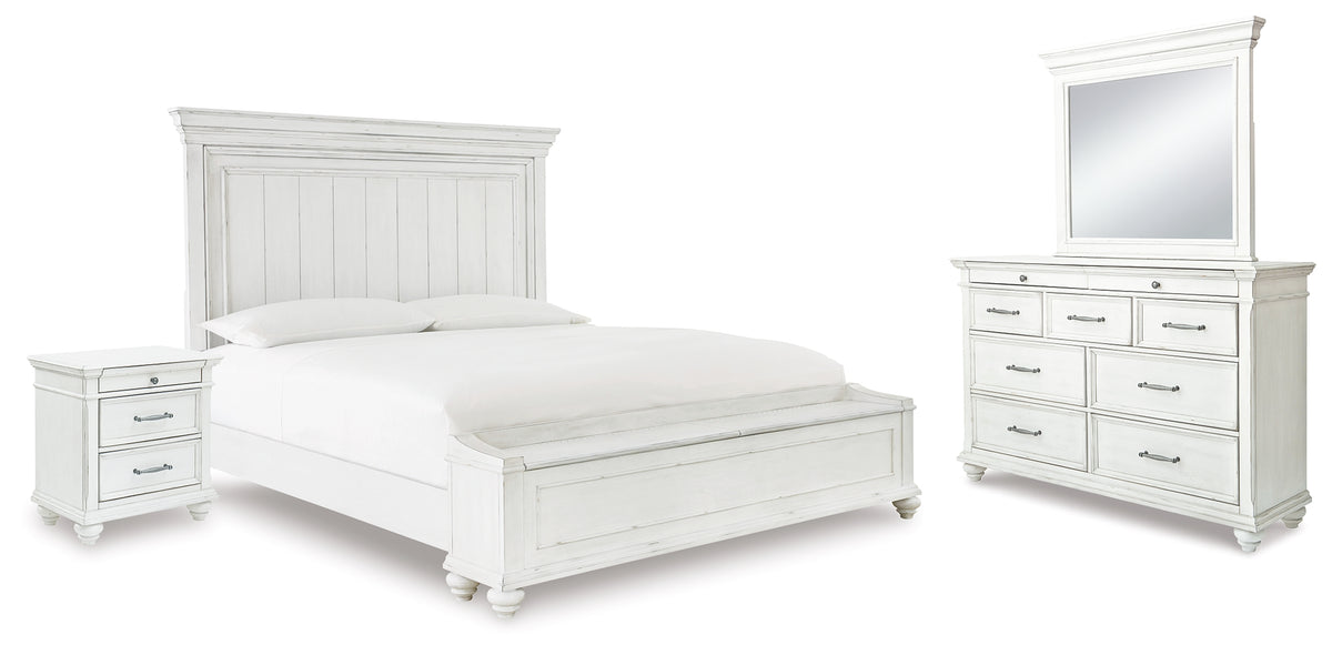 Furniture City Laplace - Ashley Furniture - Kanwyn Queen Panel Storage Bed, Dresser, Mirror and Nightstand - Queen Panel Storage Bed, Dresser, Mirror and Nightstand - B777B19