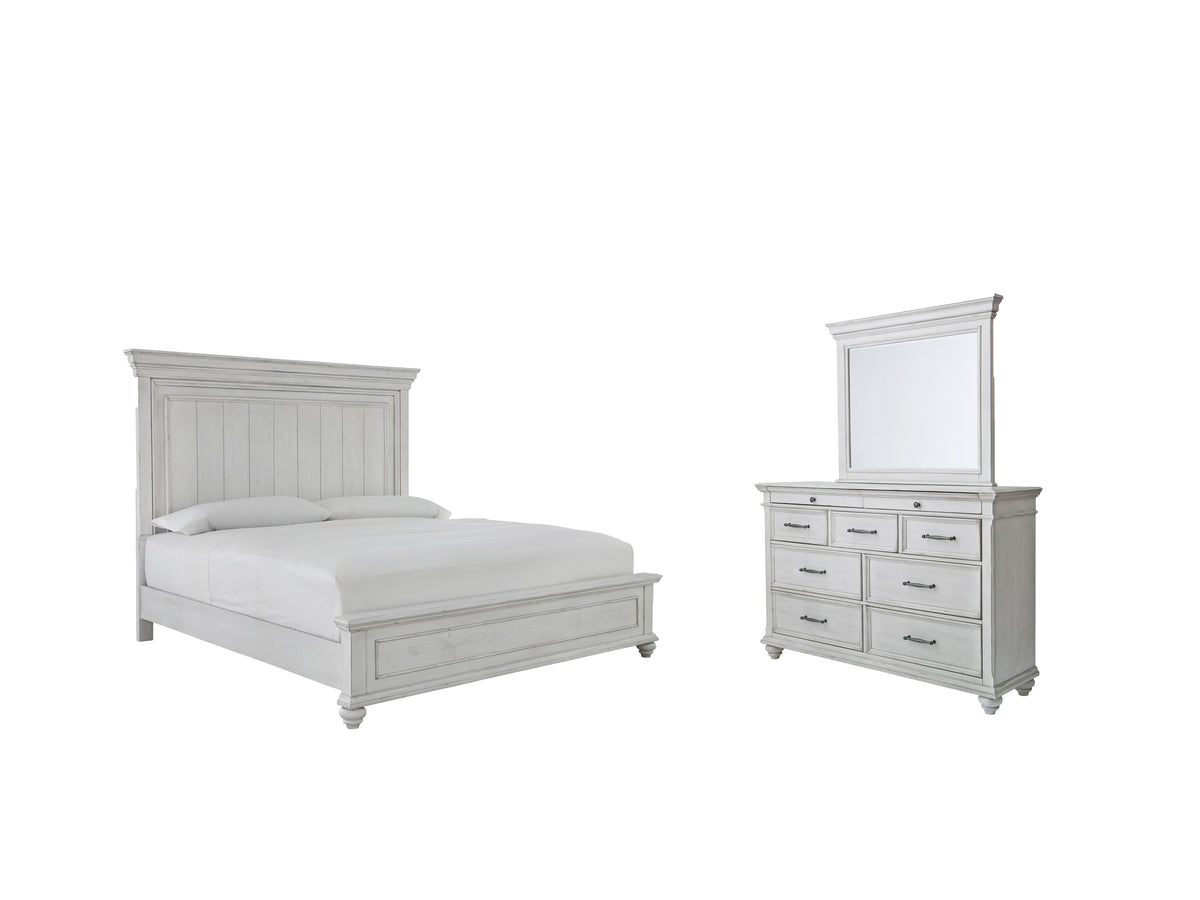 Furniture City Laplace - Ashley Furniture - Kanwyn King Panel Bed, Dresser and Mirror - King Panel Bed, Dresser and Mirror - B777B26