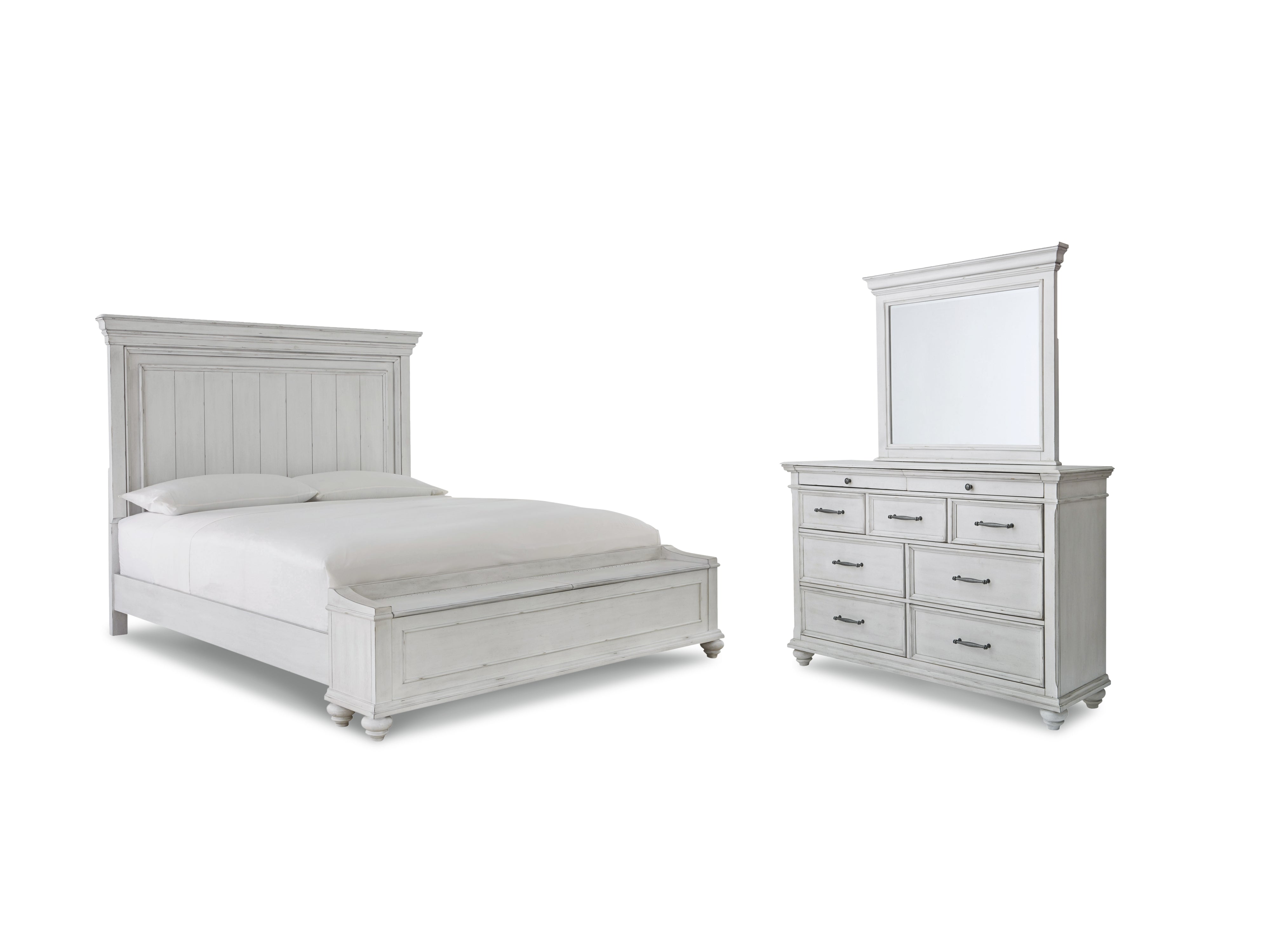 Furniture City Laplace - Ashley Furniture - Kanwyn Queen Bed with Mirrored Dresser - Queen Bed with Mirrored Dresser - B777B7