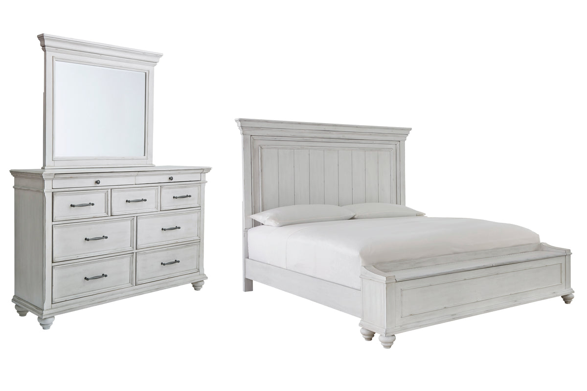 Furniture City Laplace - Ashley Furniture - Kanwyn King Panel Bed with Storage, Dresser and Mirror - King Panel Bed with Storage, Dresser and Mirror - B777B27